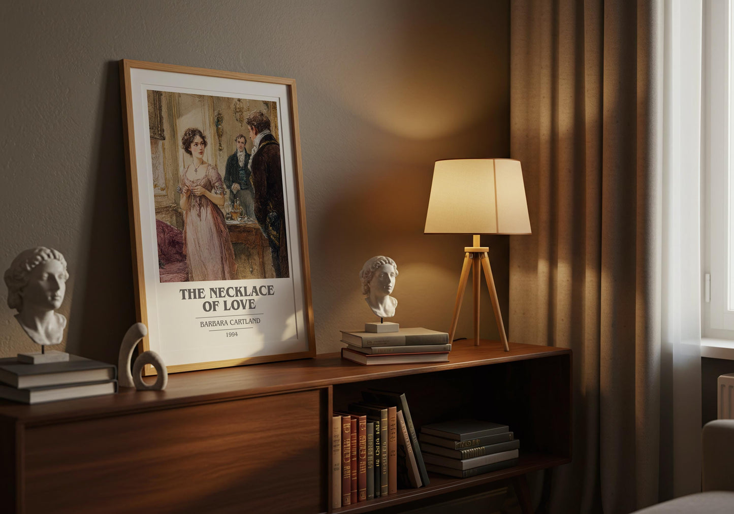 The Necklace Of Love by Barbara Cartland | Book Poster | Literary Art Gift For Book Lover | Novel Inspired Wall Art | Free Delivery