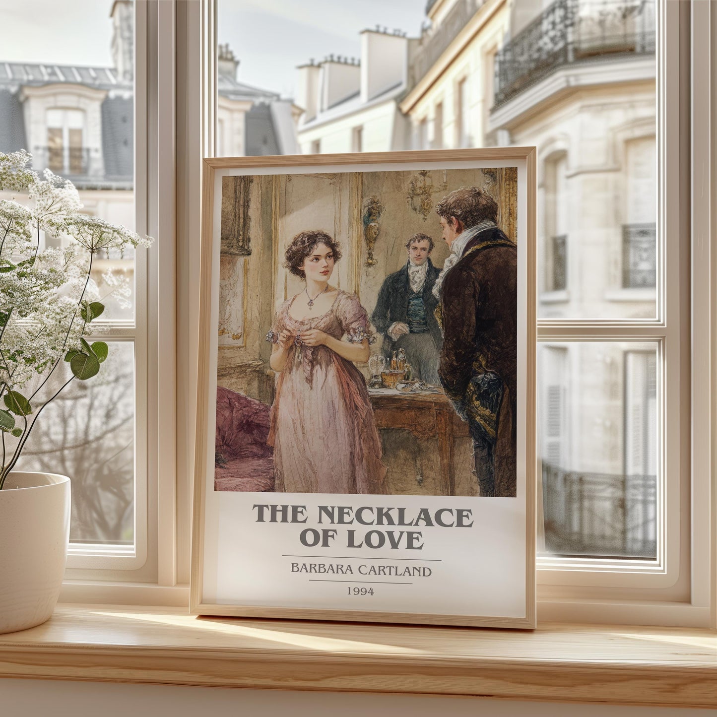 The Necklace Of Love by Barbara Cartland | Book Poster | Literary Art Gift For Book Lover | Novel Inspired Wall Art | Free Delivery