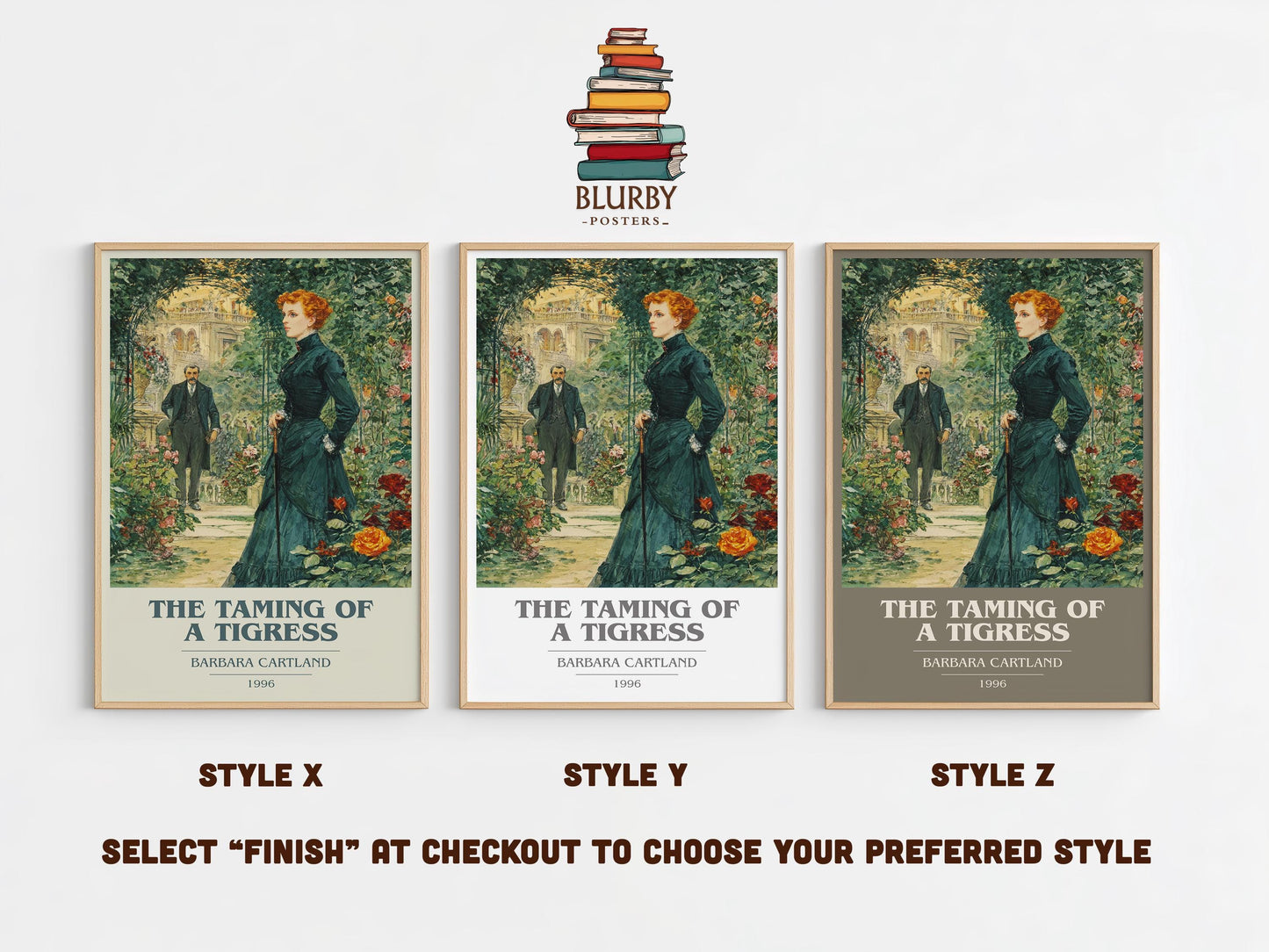 The Taming of a Tigress by Barbara Cartland | Book Poster | Literary Art Gift For Book Lover | Novel Inspired Wall Art | Free Delivery