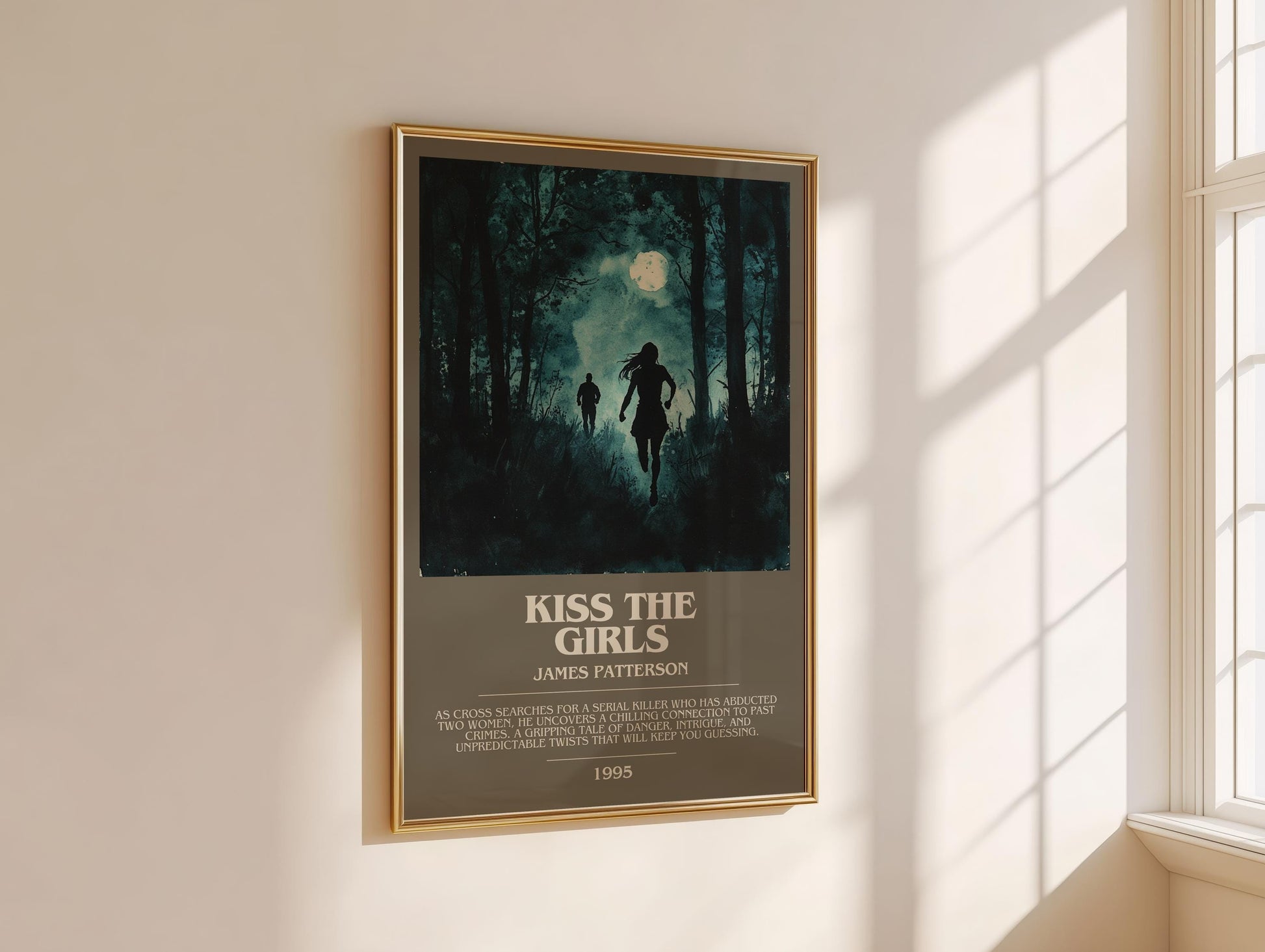 Kiss the Girls bookish book poster framed on wall – thriller wall art