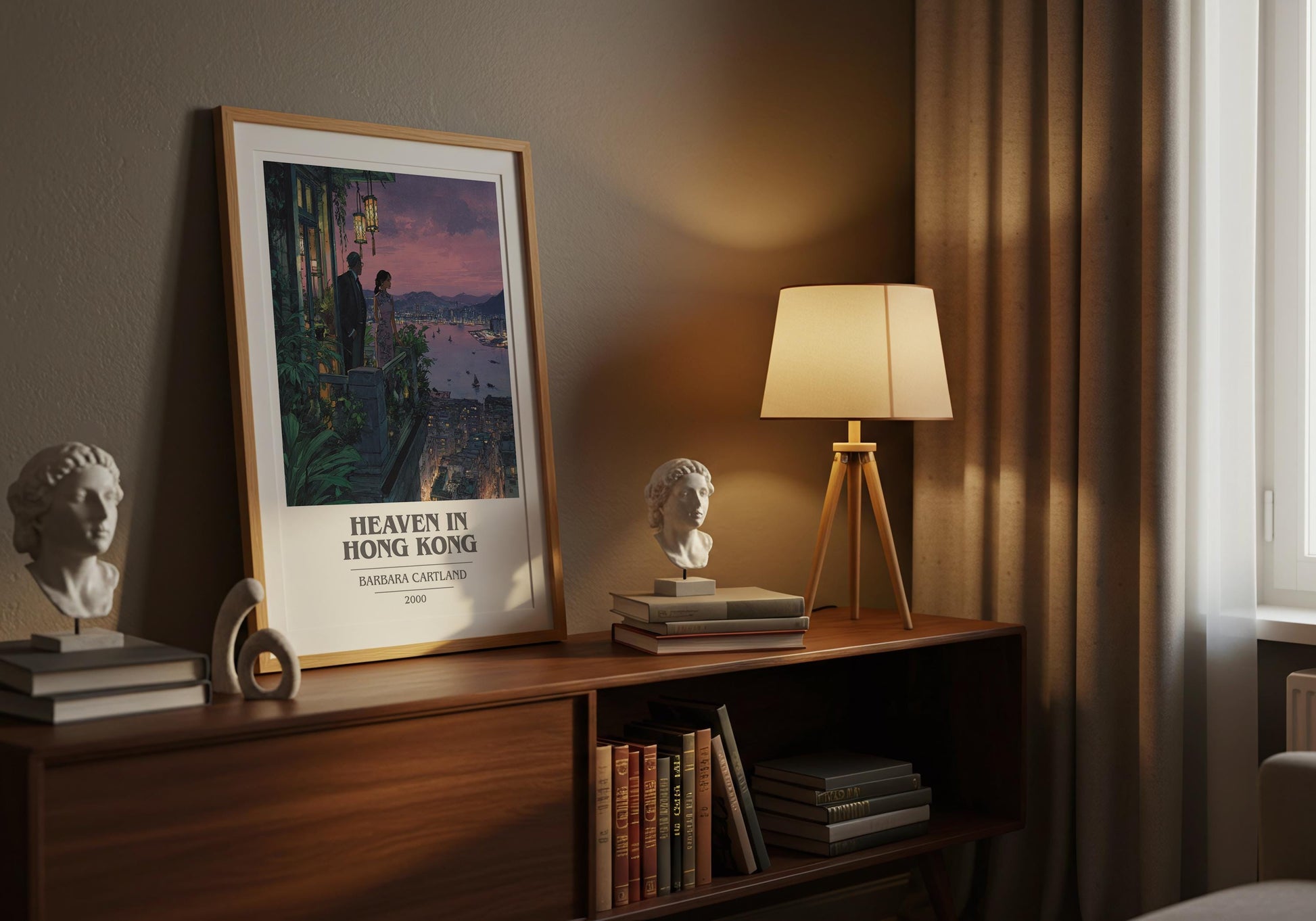 Heaven In Hong Kong by Barbara Cartland | Book Poster | Literary Art Gift For Book Lover | Novel Inspired Wall Art | Free Delivery