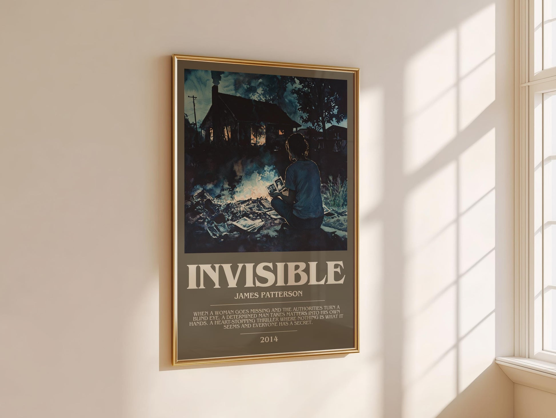 Invisible bookish book poster framed on wall – thriller wall art