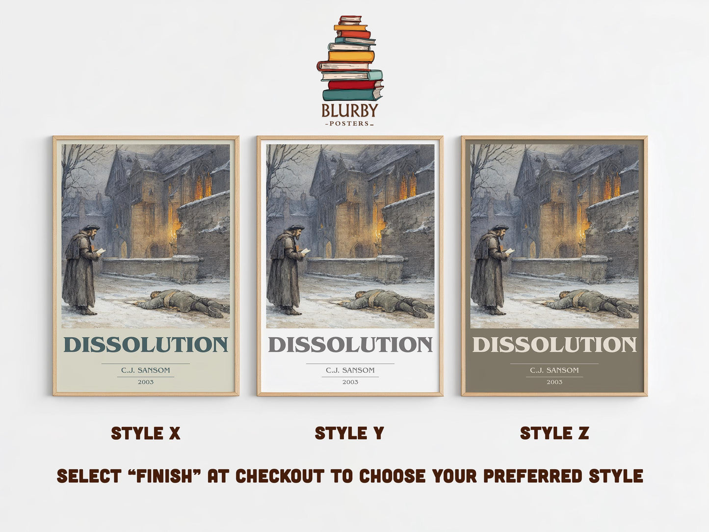 Dissolution by C.J. Sansom | Book Poster | Literary Art Gift For Book Lover | Novel Inspired Wall Art | Free Delivery