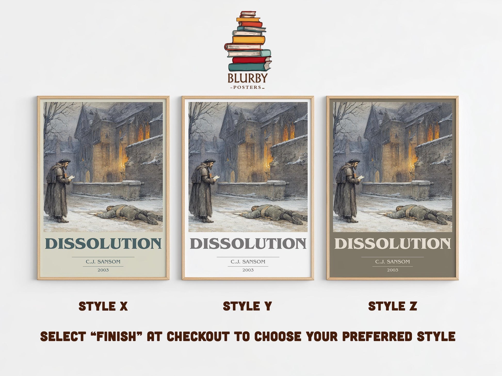 Dissolution by C.J. Sansom | Book Poster | Literary Art Gift For Book Lover | Novel Inspired Wall Art | Free Delivery
