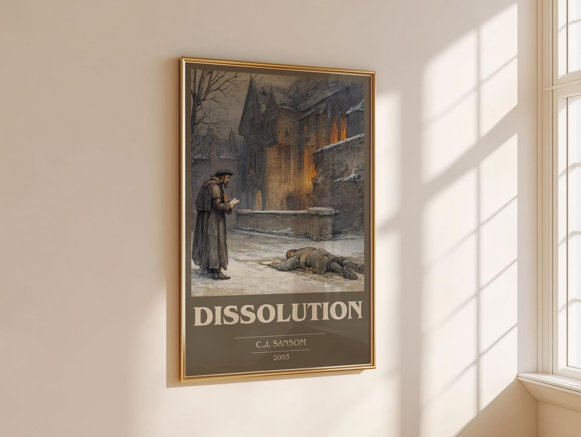 Dissolution book cover book poster framed on wall – historical fiction wall art