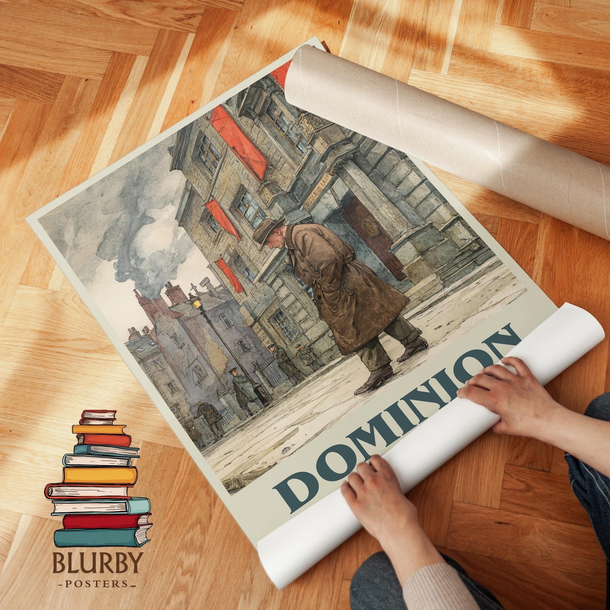Dominion book poster packaging – museum-quality print rolled in protective tube