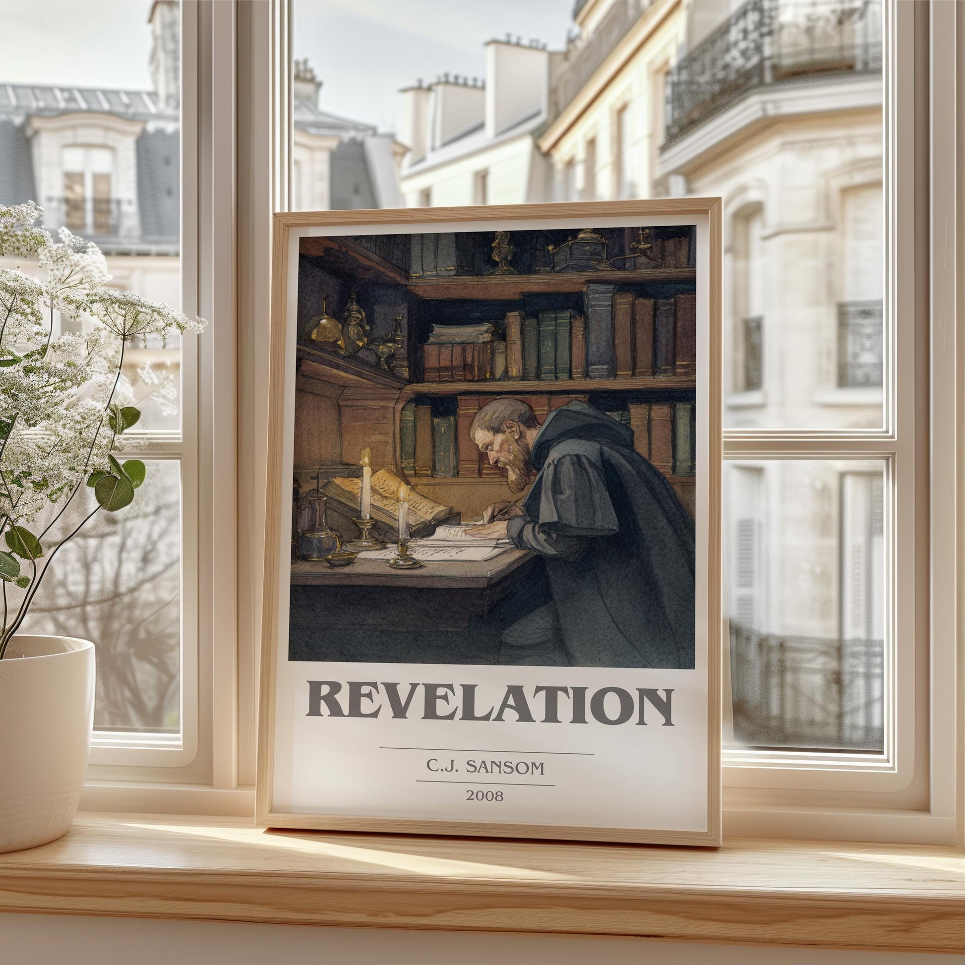Revelation book cover book poster framed on wall – historical fiction wall art