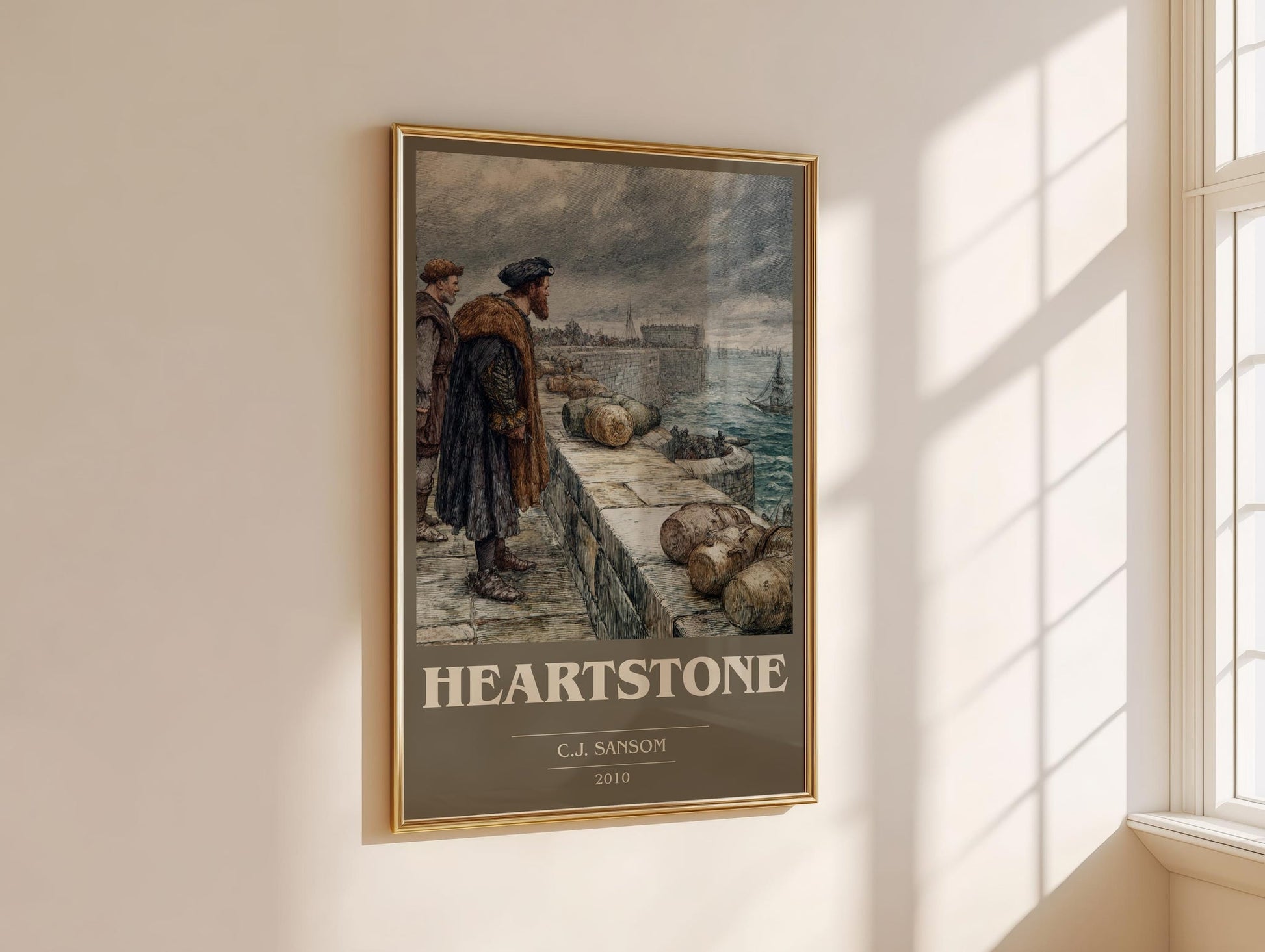 Heartstone book cover book poster framed on wall – historical fiction wall art
