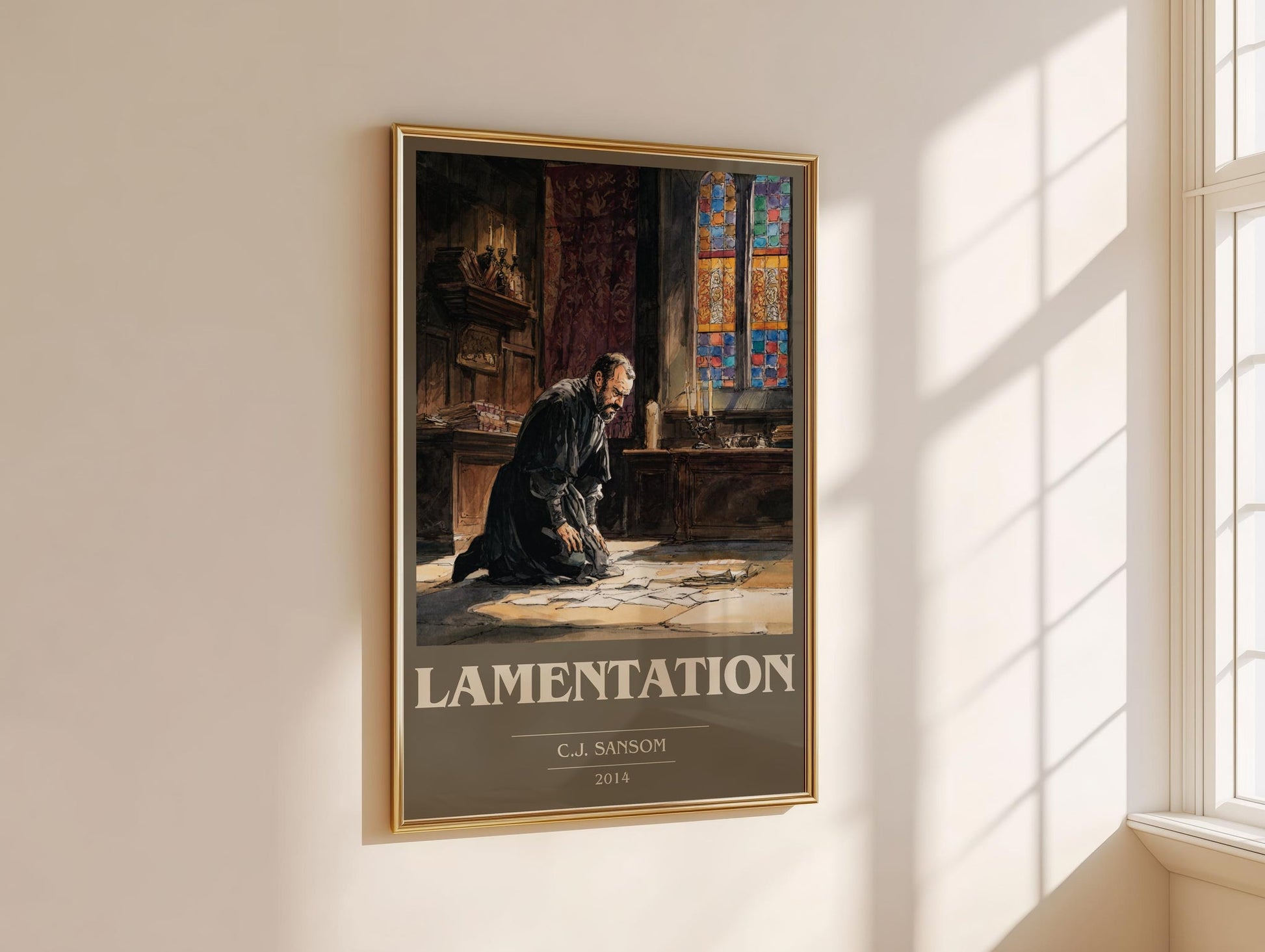 Lamentation book cover book poster framed on wall – historical fiction wall art