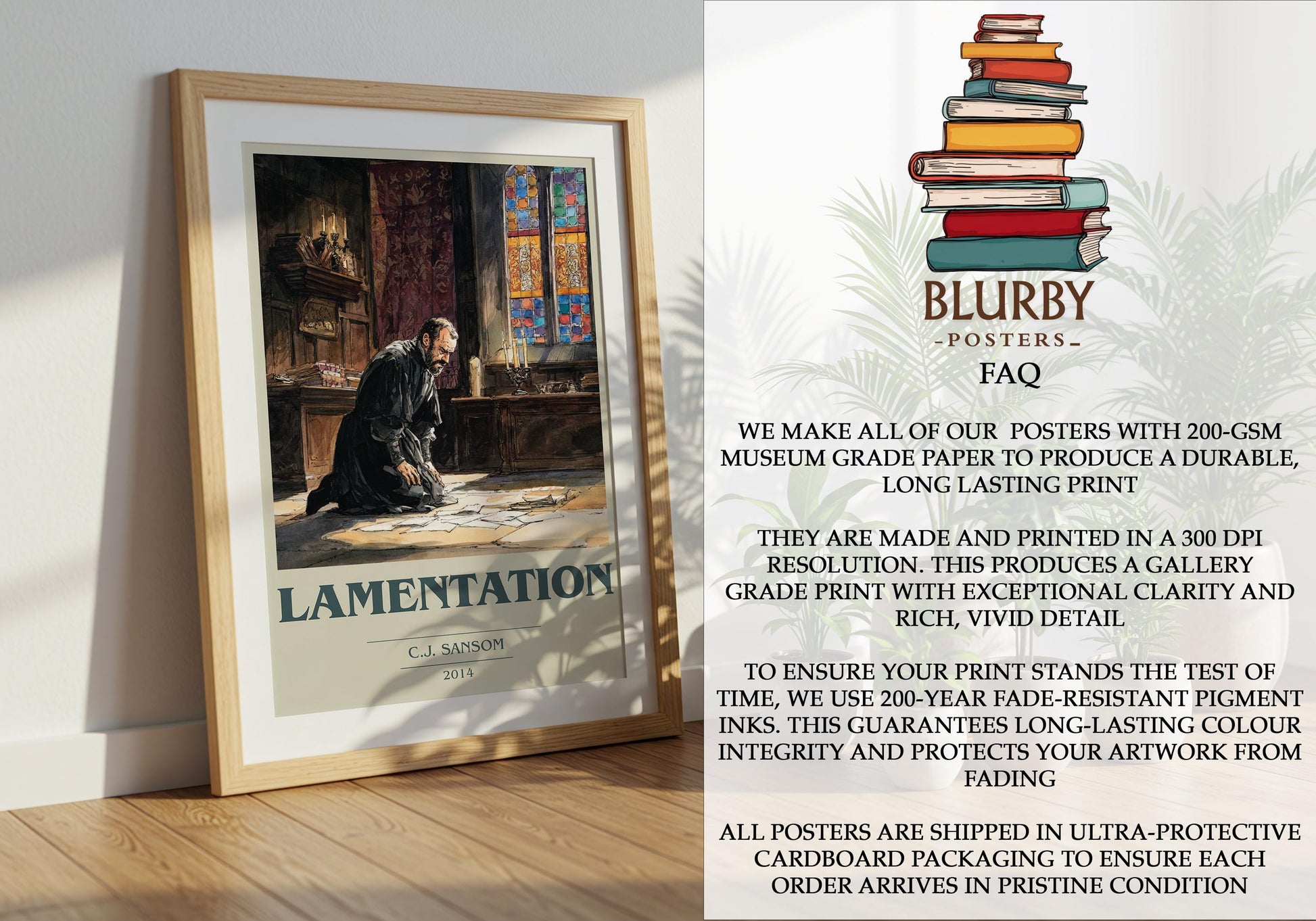 Lamentation by C.J. Sansom | Book Poster | Literary Art Gift For Book Lover | Novel Inspired Wall Art | Free Delivery