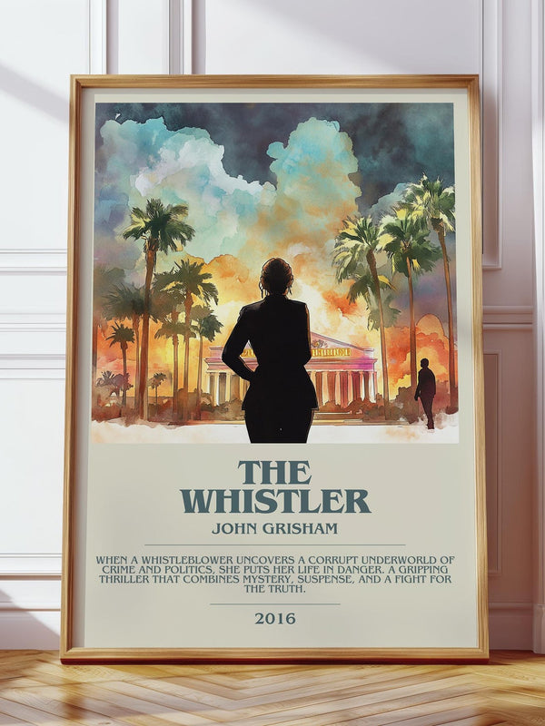 The Whistler bookish print in frame leaning in hallway – thriller wall art