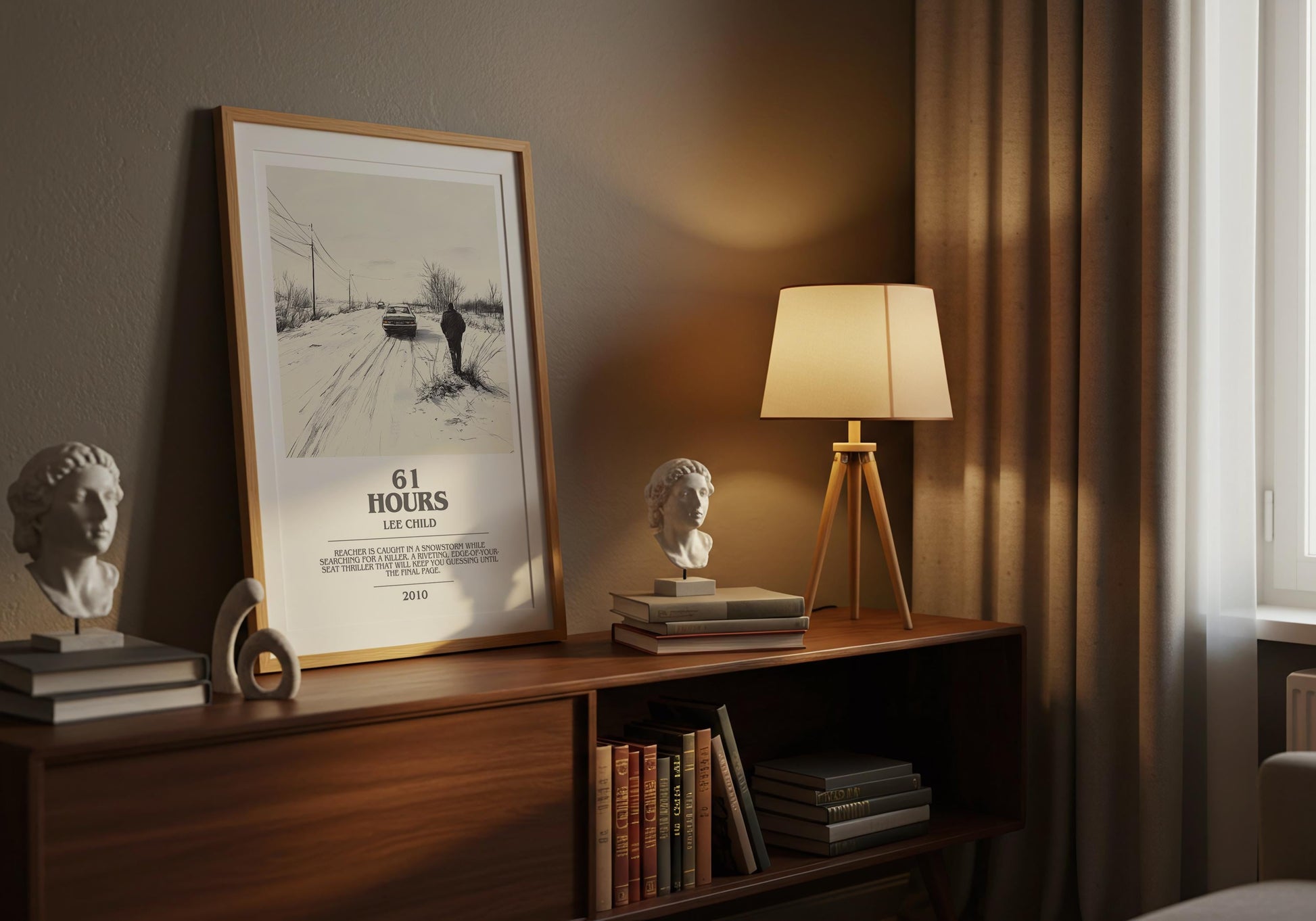 61 Hours by Lee Child | Descriptive Modern Book Art | Poster