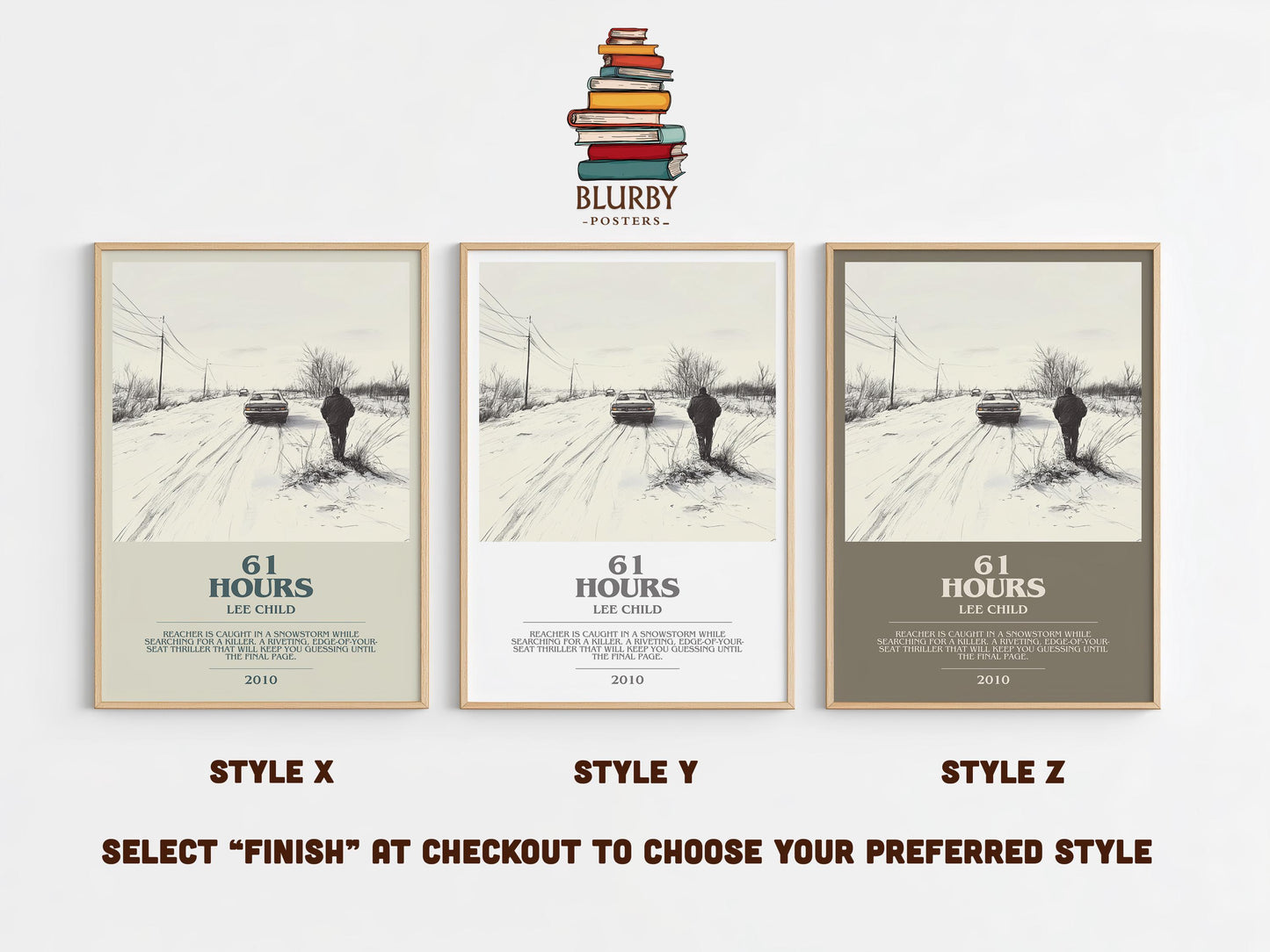 61 Hours by Lee Child | Descriptive Modern Book Art | Poster