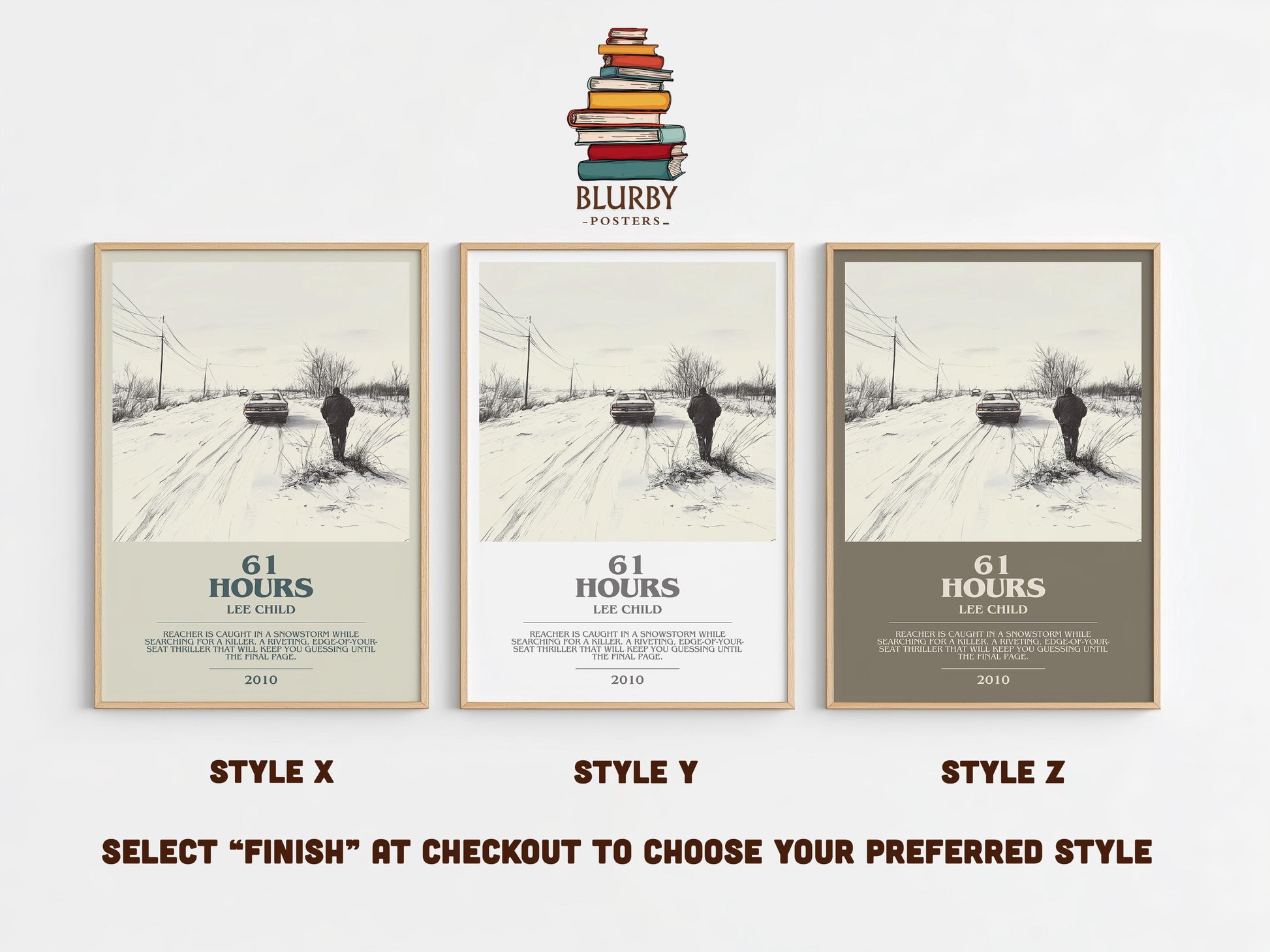 61 Hours by Lee Child | Descriptive Modern Book Art | Poster