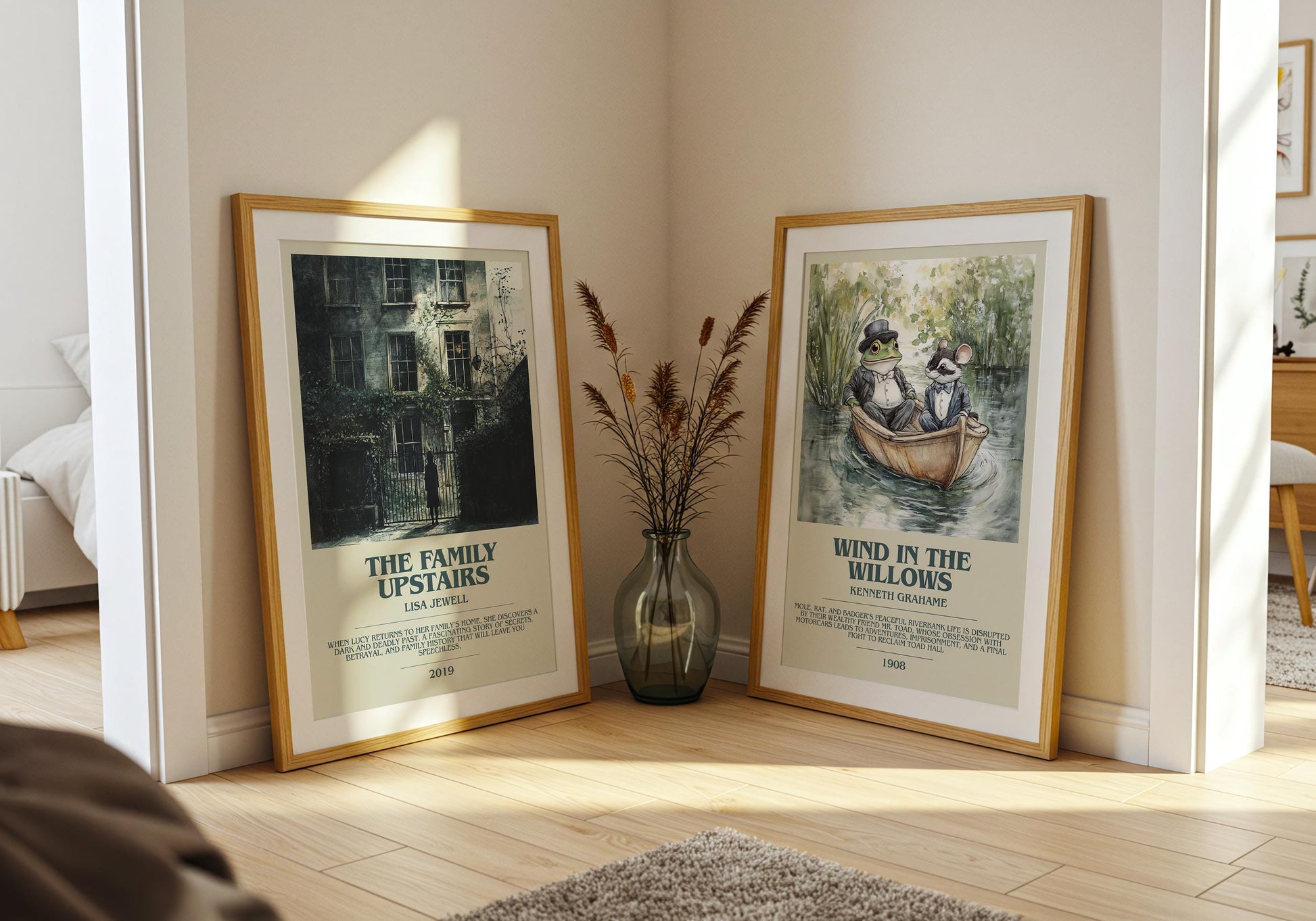 The Family Upstairs bookish poster paired in gallery wall – literary art prints