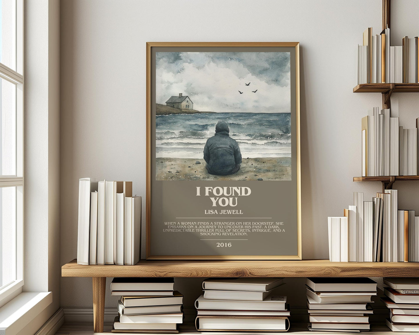I Found You bookish print on bookshelf – Lisa Jewell fan gift
