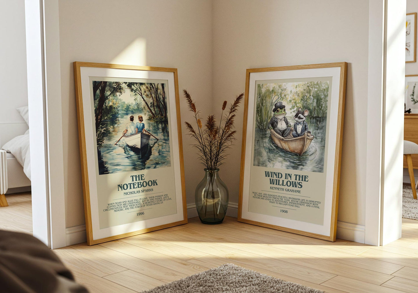 The Notebook bookish poster paired in gallery wall – literary art prints
