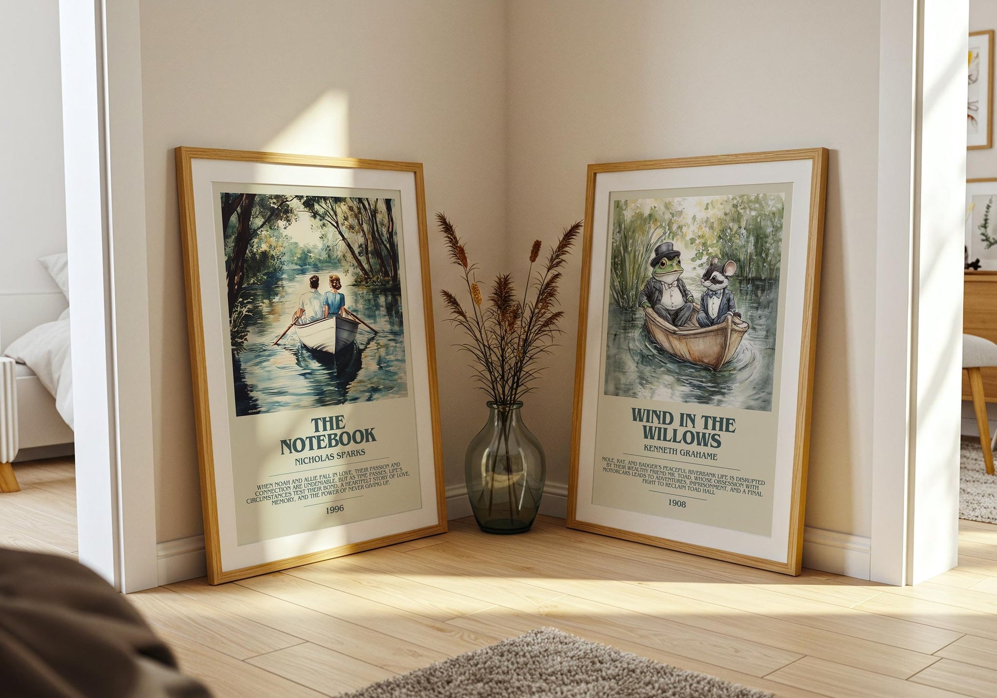 The Notebook bookish poster paired in gallery wall – literary art prints