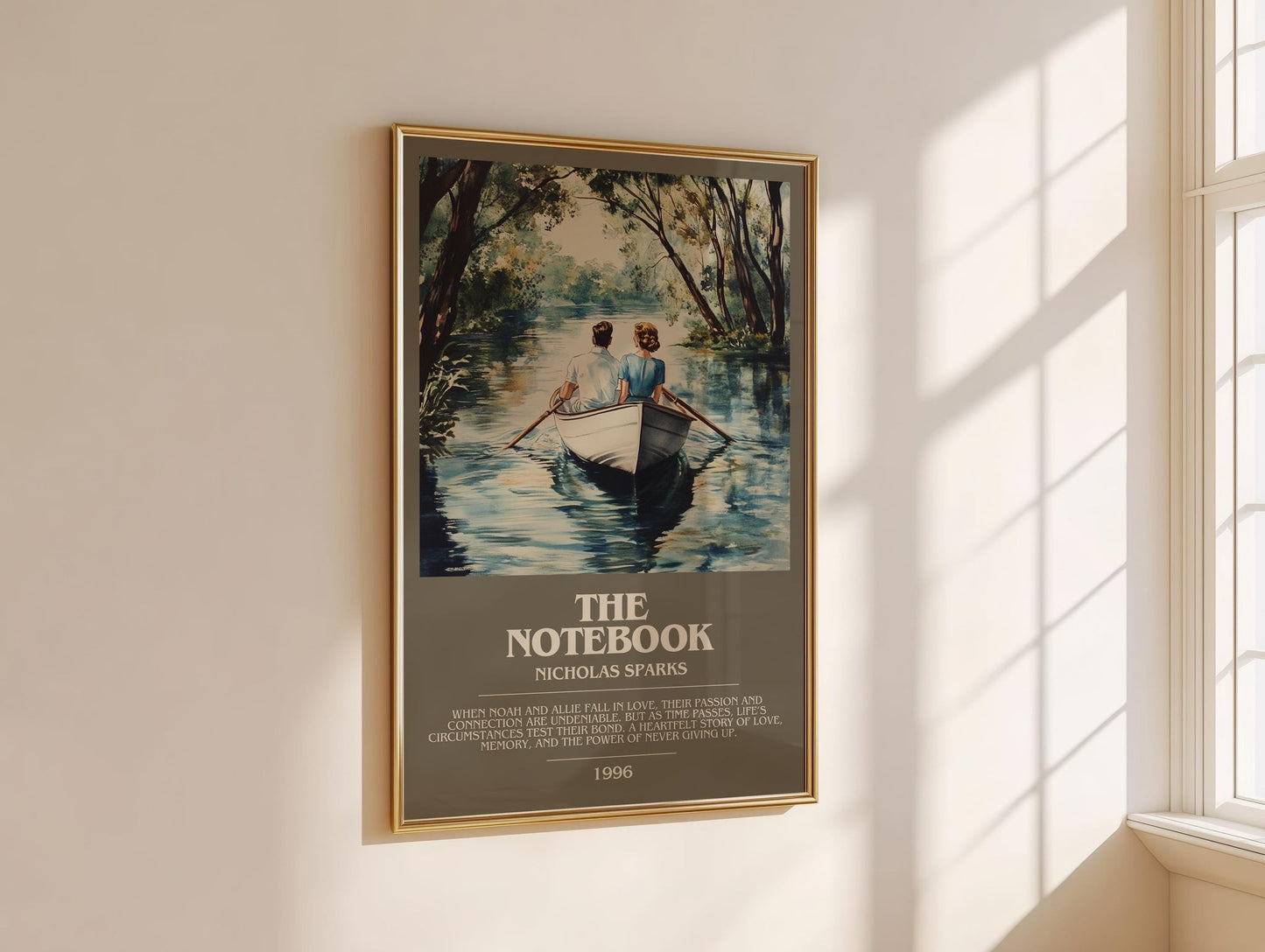 The Notebook bookish book poster framed on wall – romance wall art