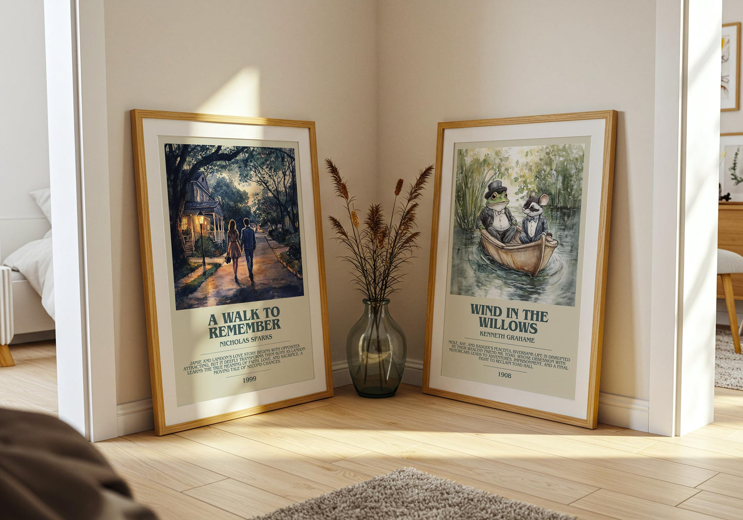 A Walk to Remember bookish poster paired in gallery wall – literary art prints