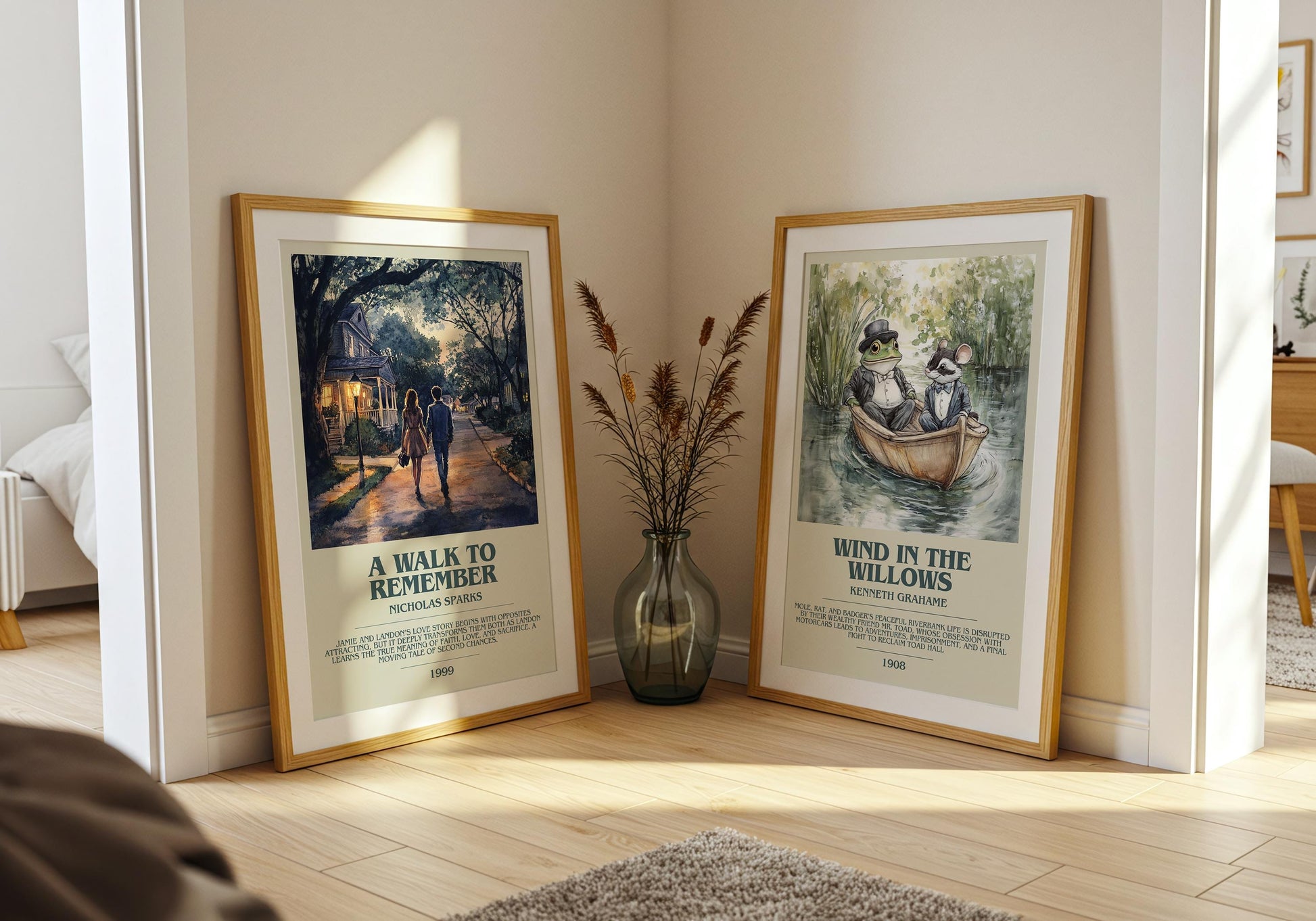 A Walk to Remember bookish poster paired in gallery wall – literary art prints