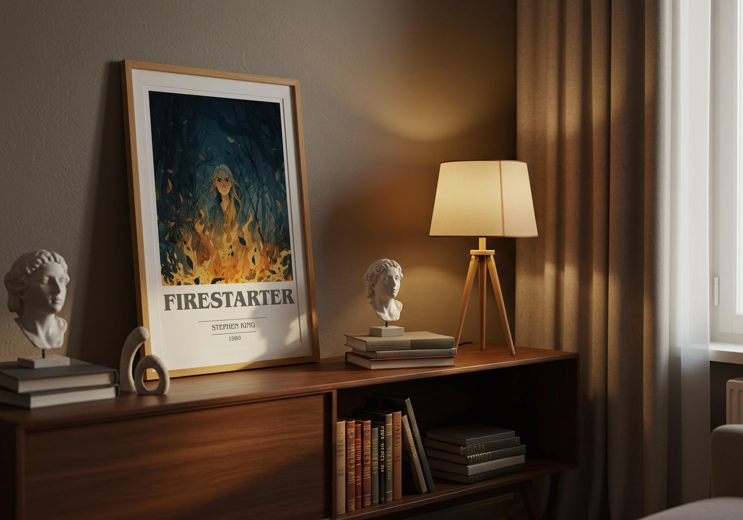 Firestarter by Stephen King | Book Poster | Literary Art Gift For Book Lover | Novel Inspired Wall Art | Free Delivery