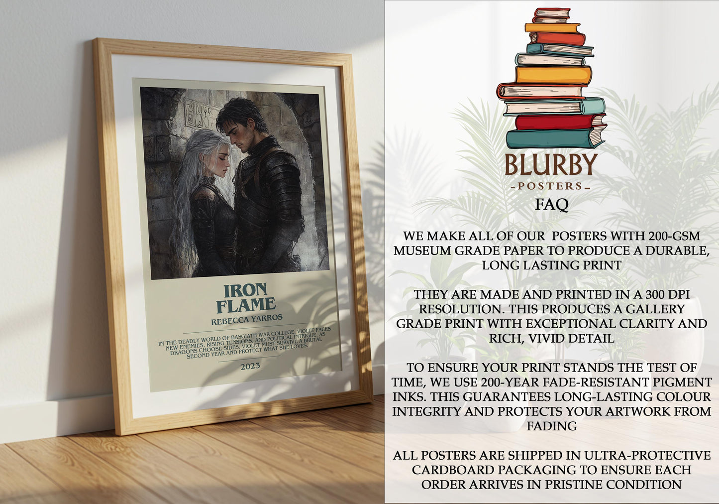 Iron Flame by Rebecca Yarros | Descriptive Modern Book Art | Poster