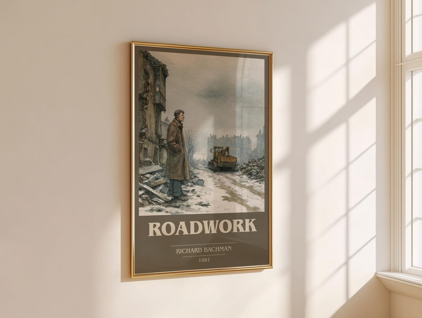 Roadwork by Richard Bachman | Book Poster | Literary Art Gift For Book Lover | Novel Inspired Wall Art | Free Delivery