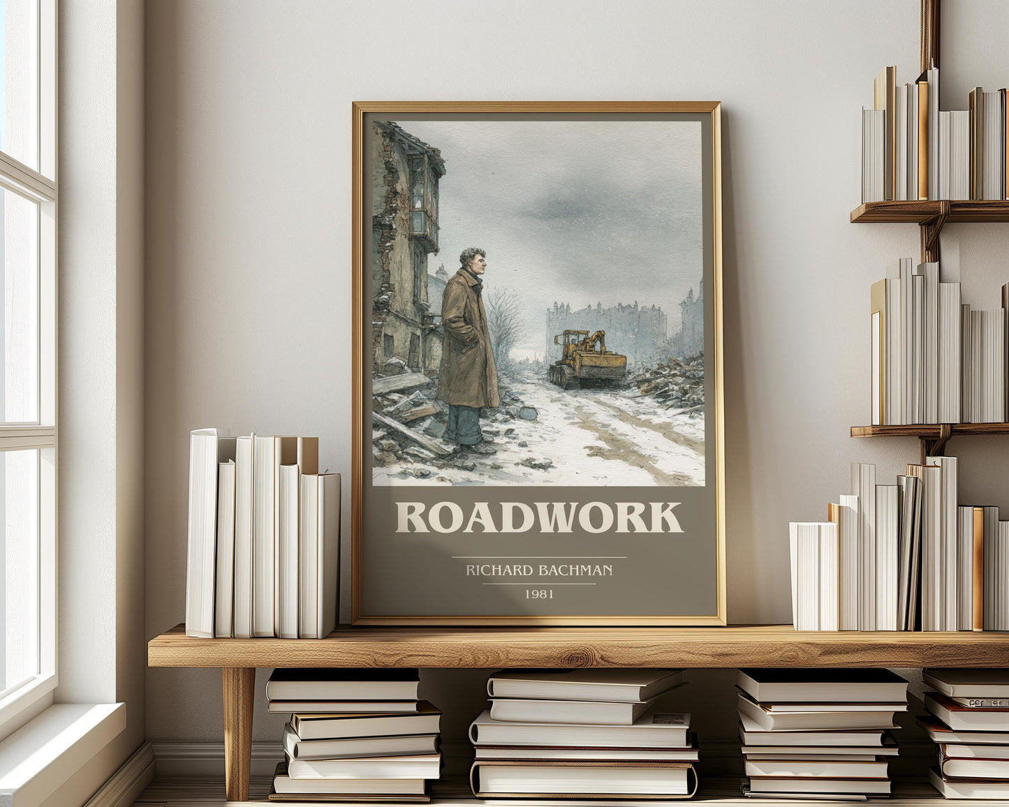 Roadwork by Richard Bachman | Book Poster | Literary Art Gift For Book Lover | Novel Inspired Wall Art | Free Delivery