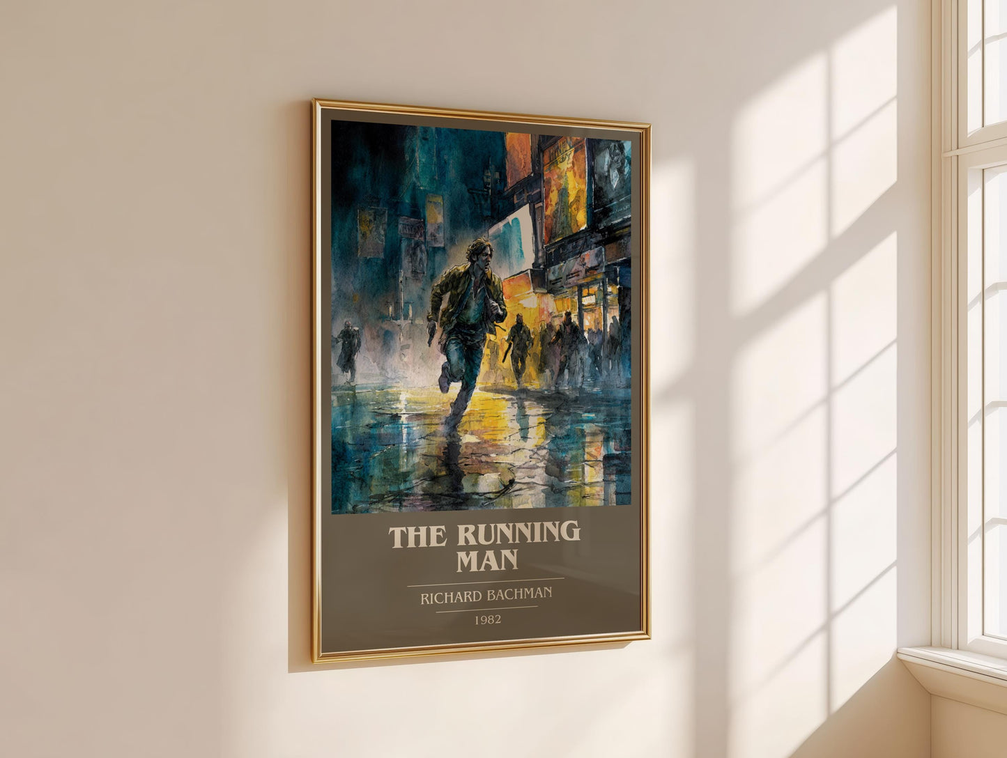 The Running Man by Richard Bachman | Book Poster | Literary Art Gift For Book Lover | Novel Inspired Wall Art | Free Delivery