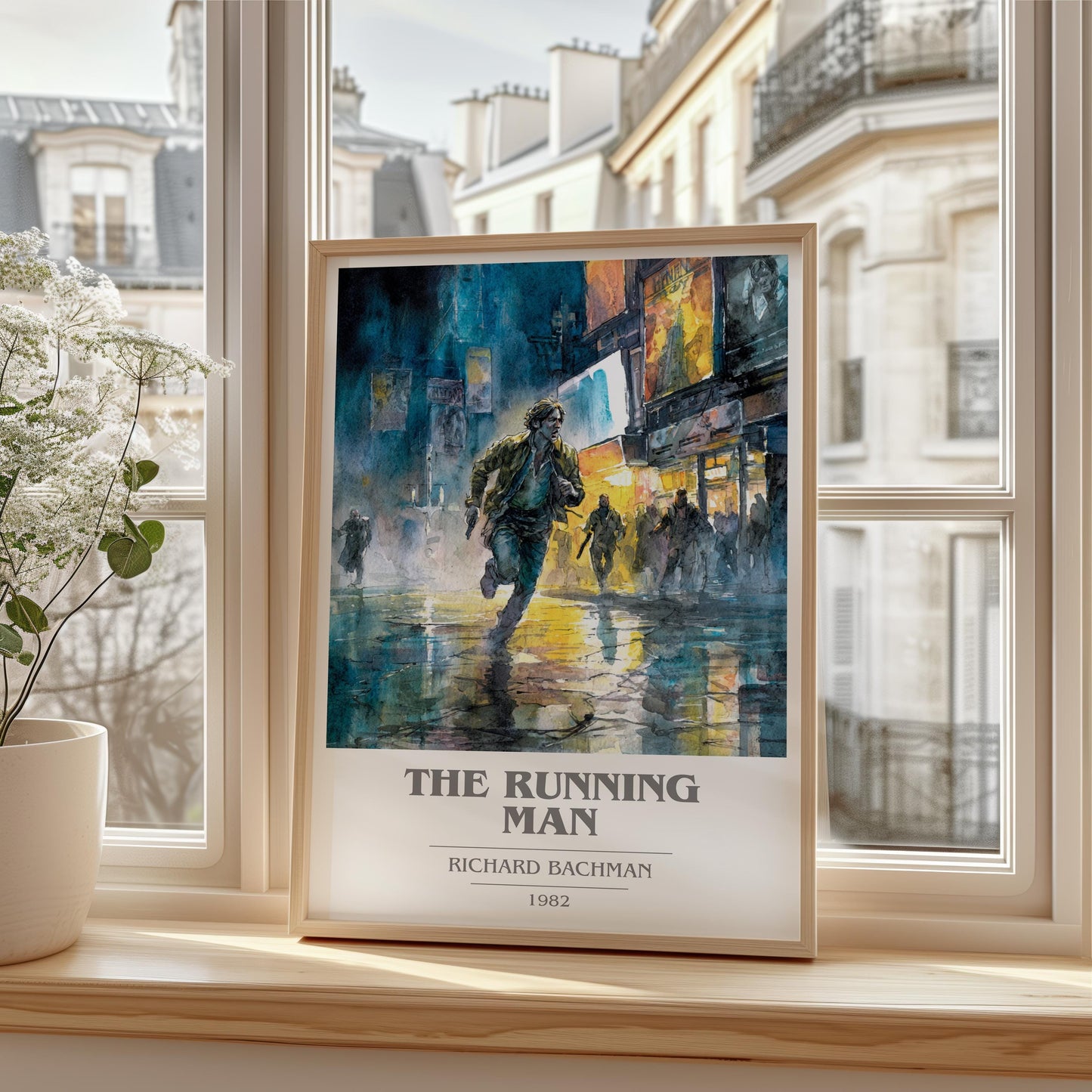 The Running Man by Richard Bachman | Book Poster | Literary Art Gift For Book Lover | Novel Inspired Wall Art | Free Delivery