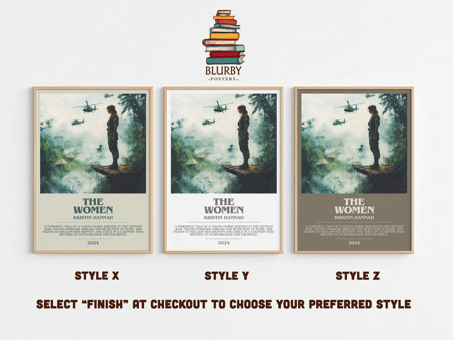 The Women bookish poster colour and style options – Kristin Hannah book art