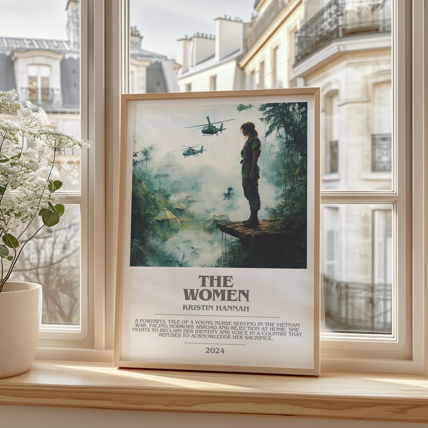 The Women bookish print framed by window – literary home decor