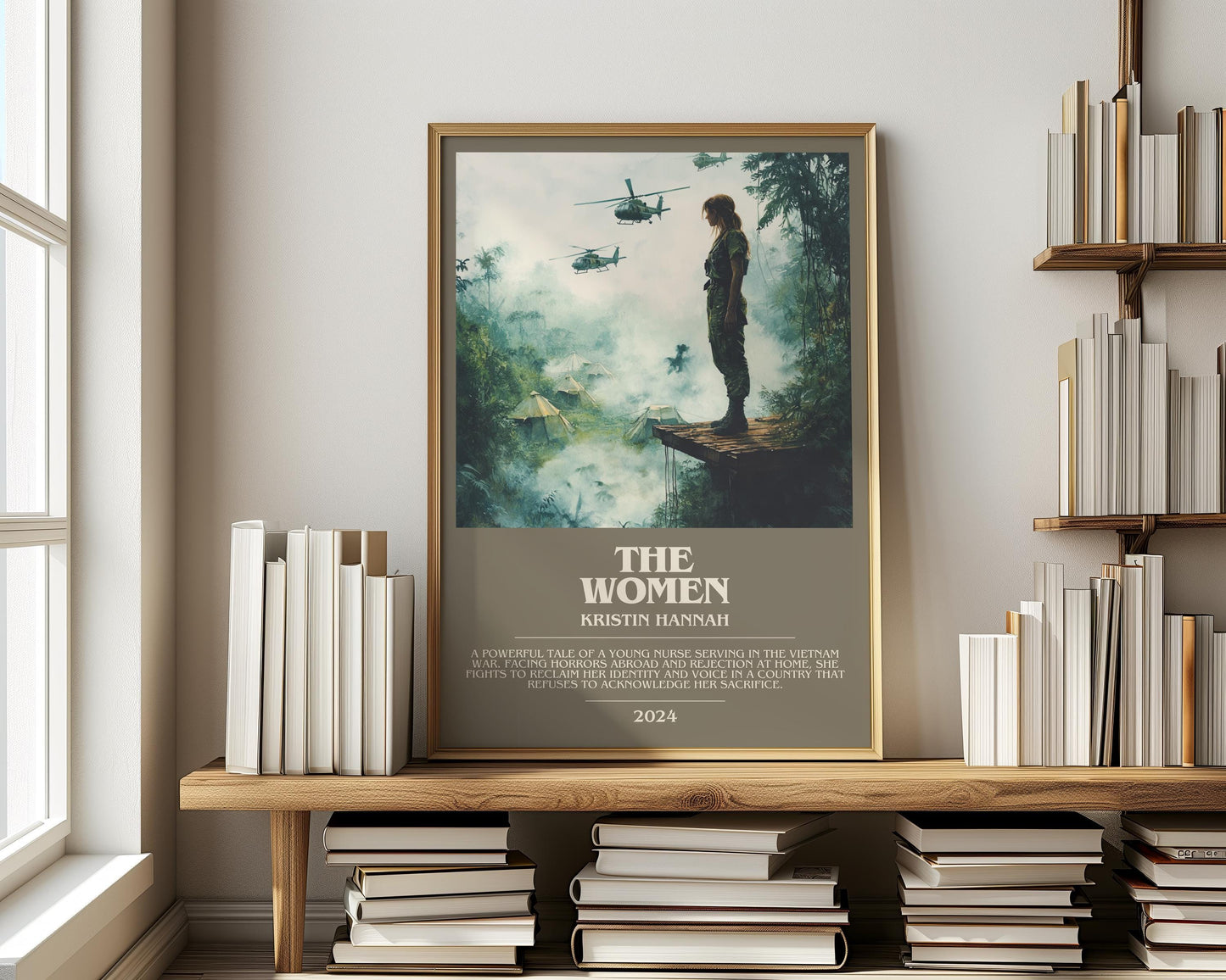 The Women bookish print on bookshelf – Kristin Hannah fan gift