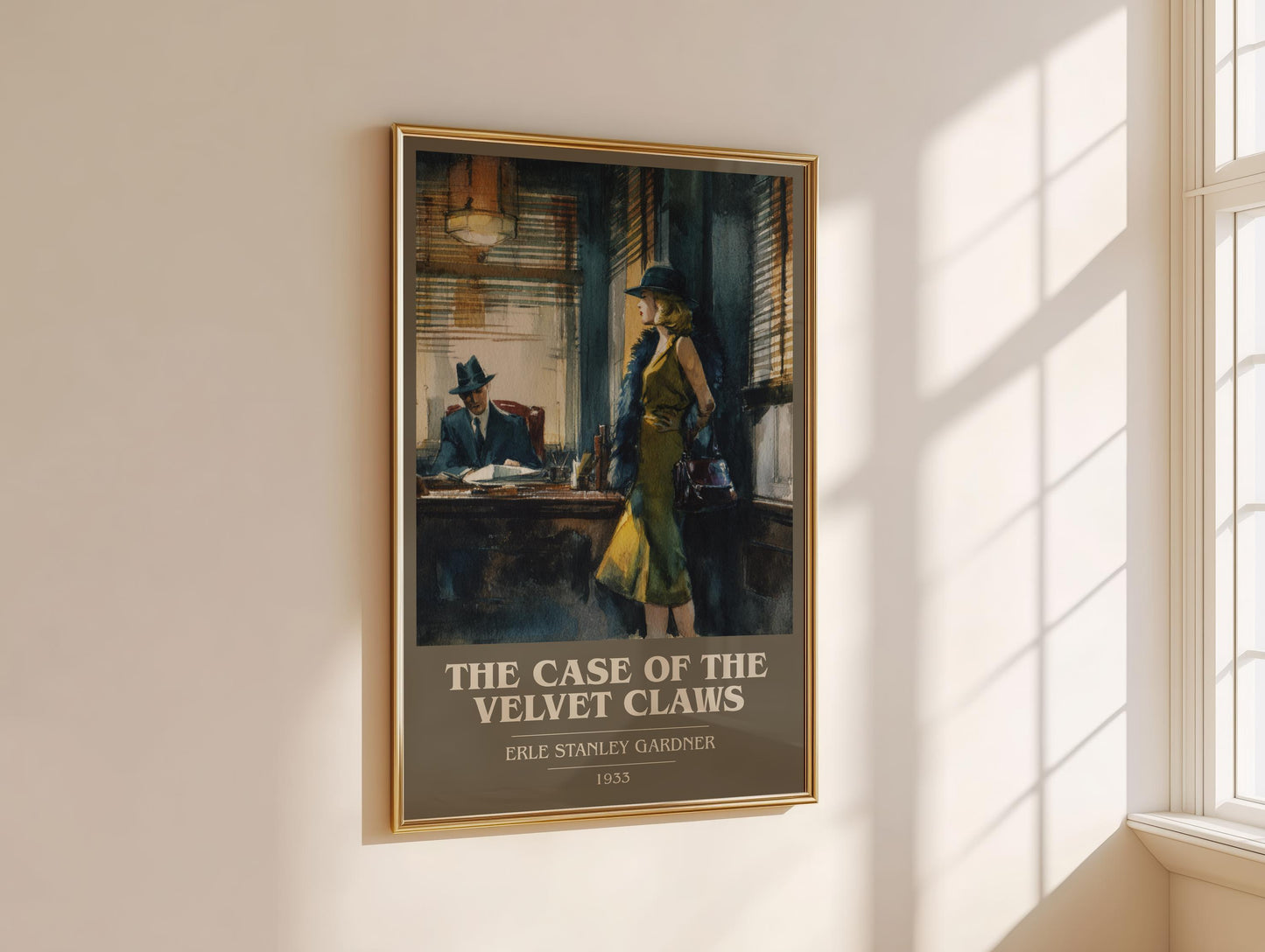 The Case Of The Velvet Claws by Erle Stanley Gardner | Book Poster | Literary Art Gift For Book Lover | Novel Inspired Wall Art