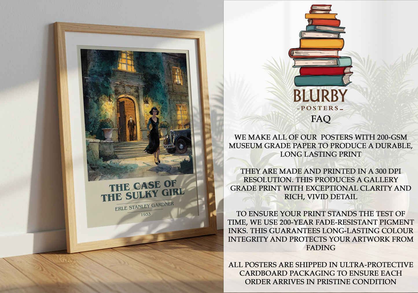 The Case Of The Sulky Girl by Erle Stanley Gardner | Book Poster | Literary Art Gift For Book Lover | Novel Inspired Wall Art