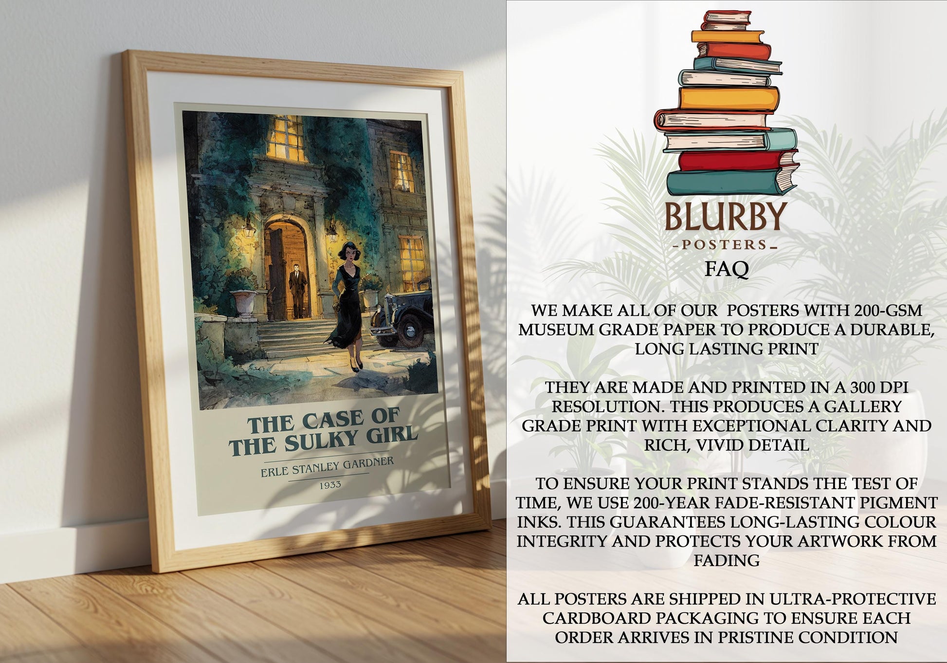 The Case Of The Sulky Girl by Erle Stanley Gardner | Book Poster | Literary Art Gift For Book Lover | Novel Inspired Wall Art
