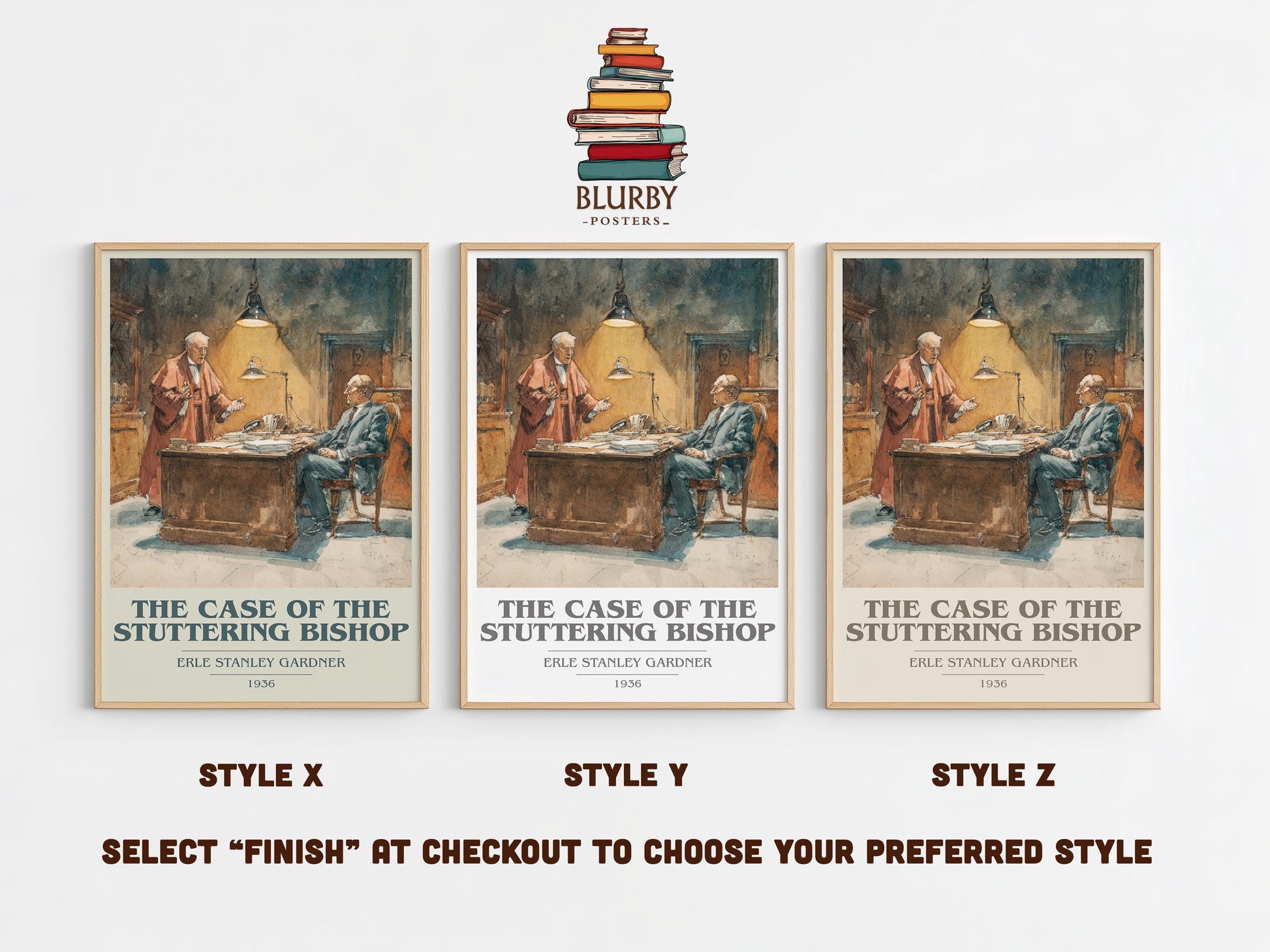 The Case Of The Stuttering Bishop by Erle Stanley Gardner | Book Poster | Literary Art Gift For Book Lover | Novel Inspired Wall Art