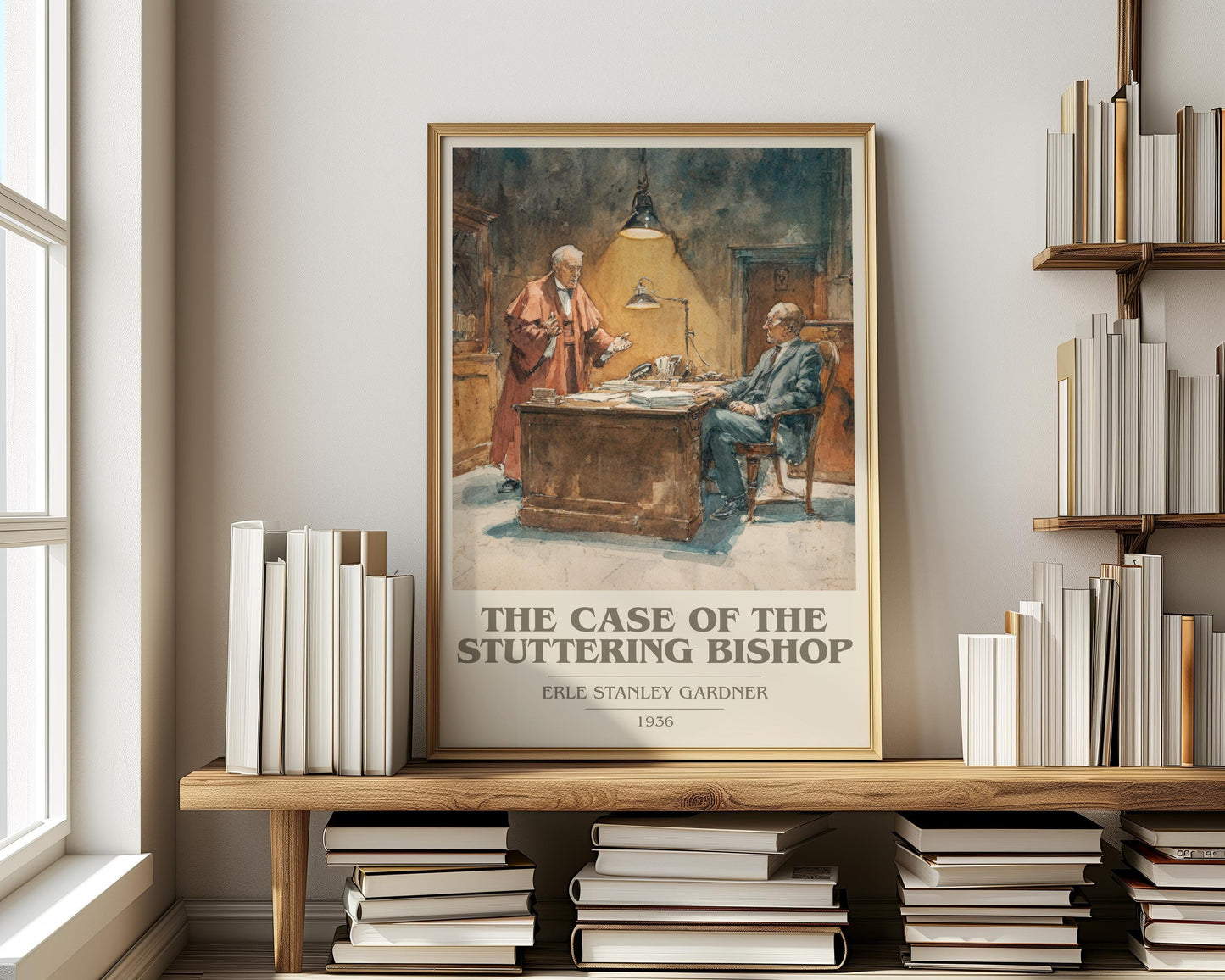 The Case Of The Stuttering Bishop by Erle Stanley Gardner | Book Poster | Literary Art Gift For Book Lover | Novel Inspired Wall Art