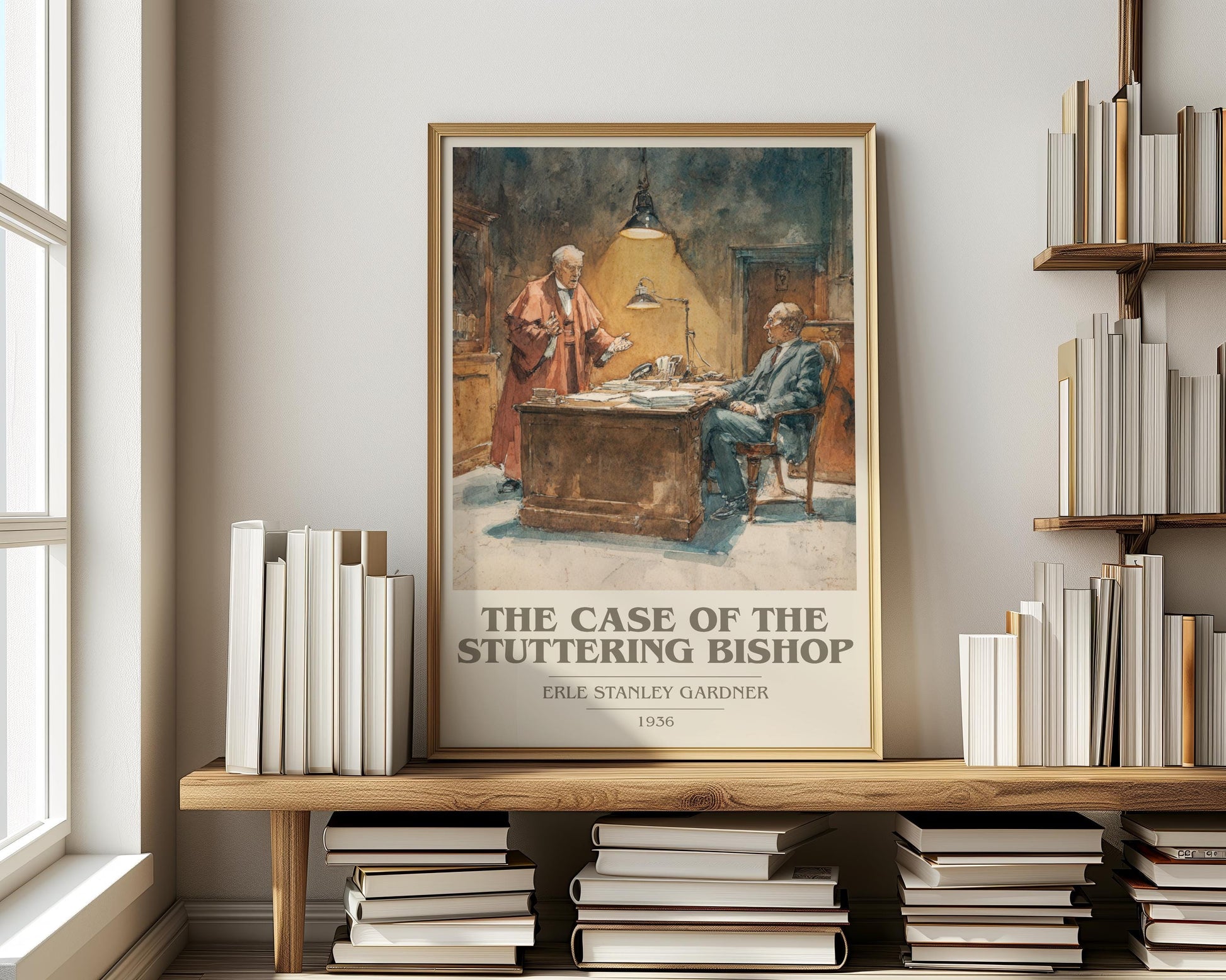 The Case Of The Stuttering Bishop by Erle Stanley Gardner | Book Poster | Literary Art Gift For Book Lover | Novel Inspired Wall Art