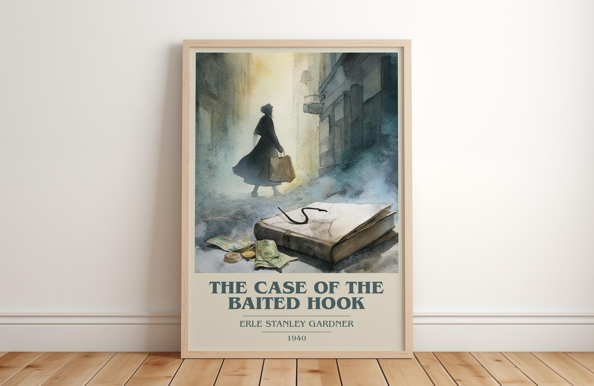 The Case Of The Baited Hook by Erle Stanley Gardner | Book Poster | Literary Art Gift For Book Lover | Novel Inspired Wall Art