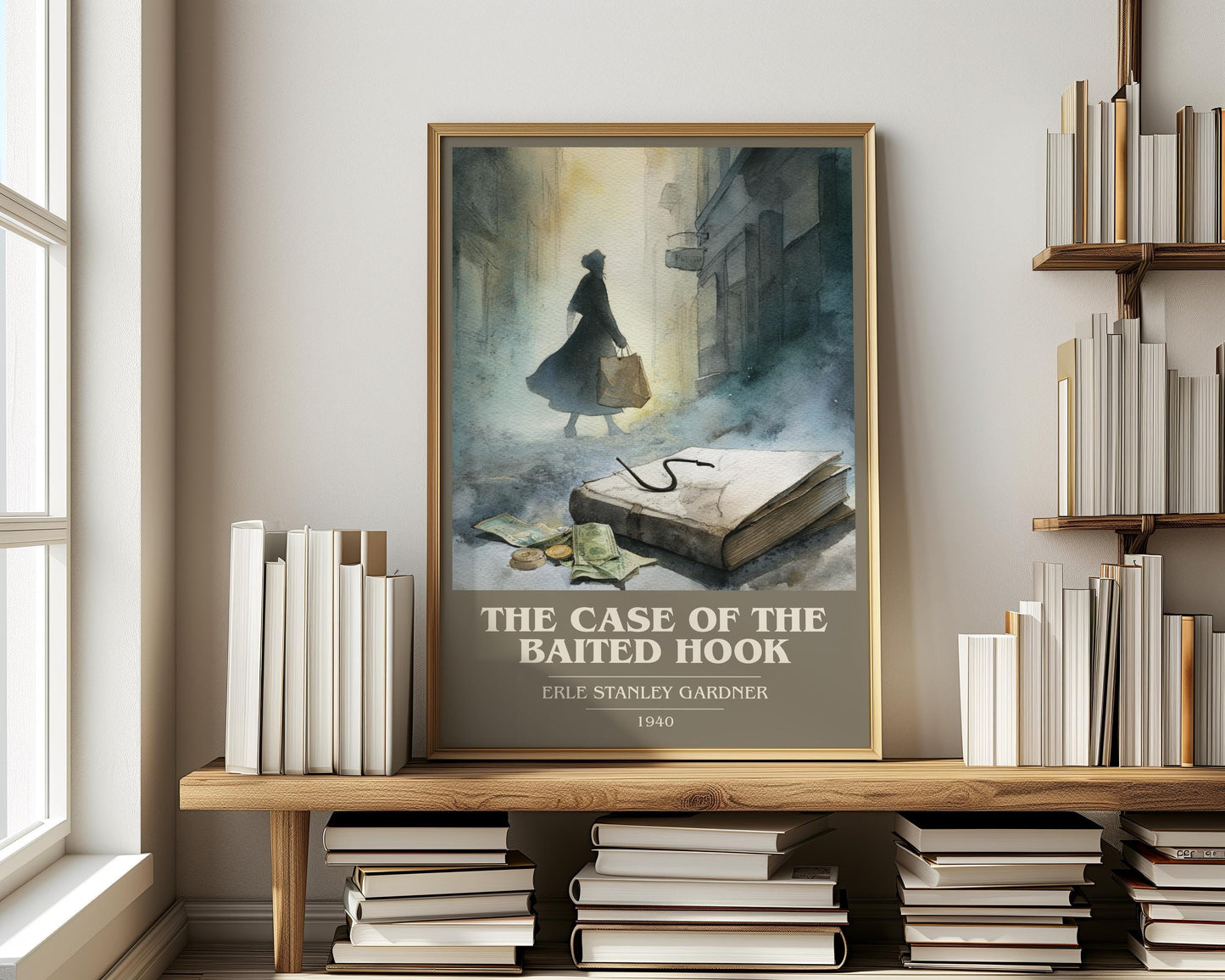The Case Of The Baited Hook by Erle Stanley Gardner | Book Poster | Literary Art Gift For Book Lover | Novel Inspired Wall Art