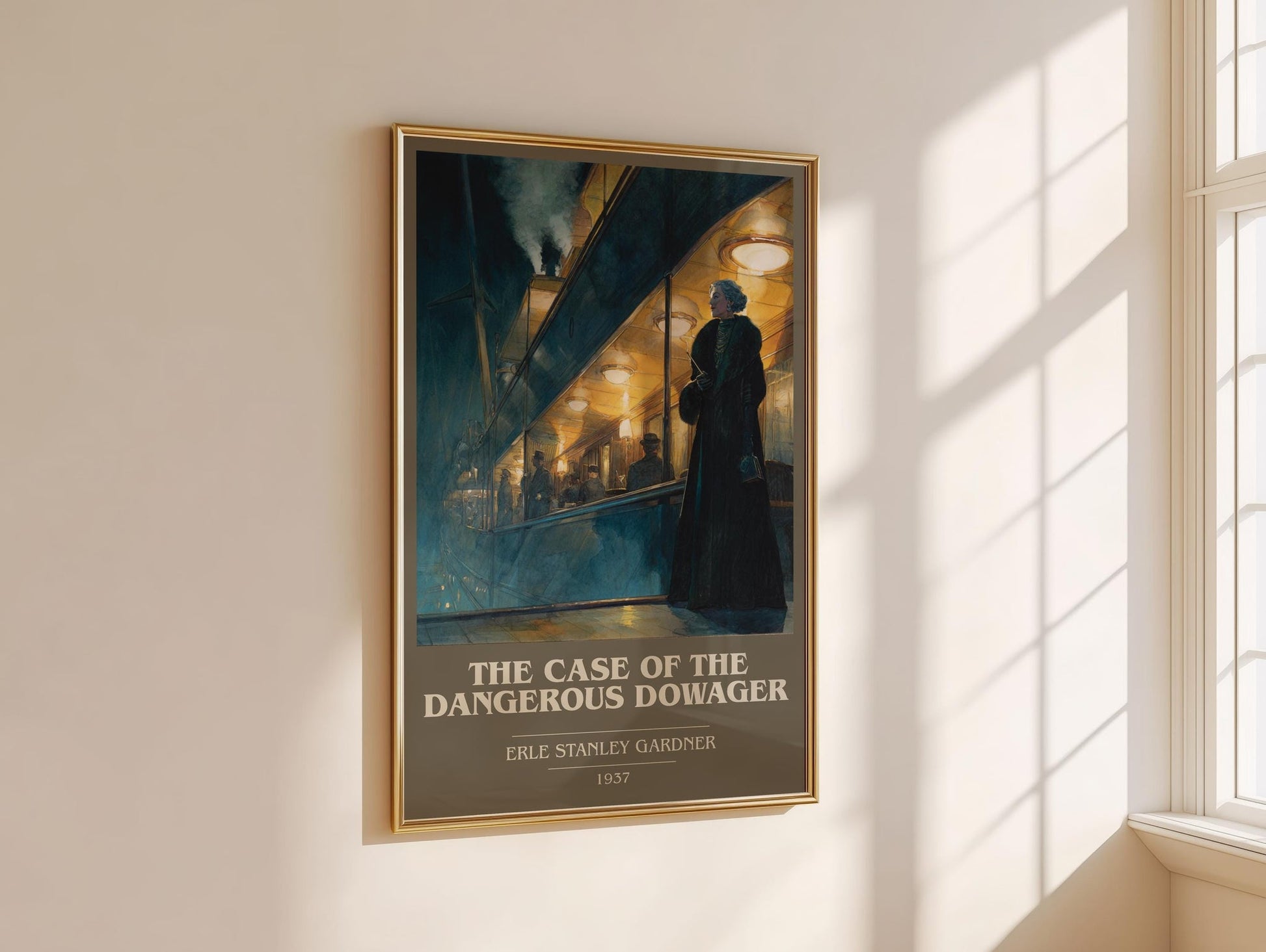The Case Of The Dangerous Dowager book cover book poster framed on wall – mystery wall art
