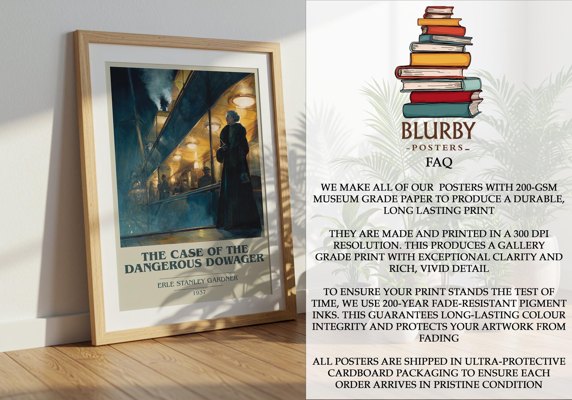 The Case Of The Dangerous Dowager by Erle Stanley Gardner | Book Poster | Literary Art Gift For Book Lover | Novel Inspired Wall Art