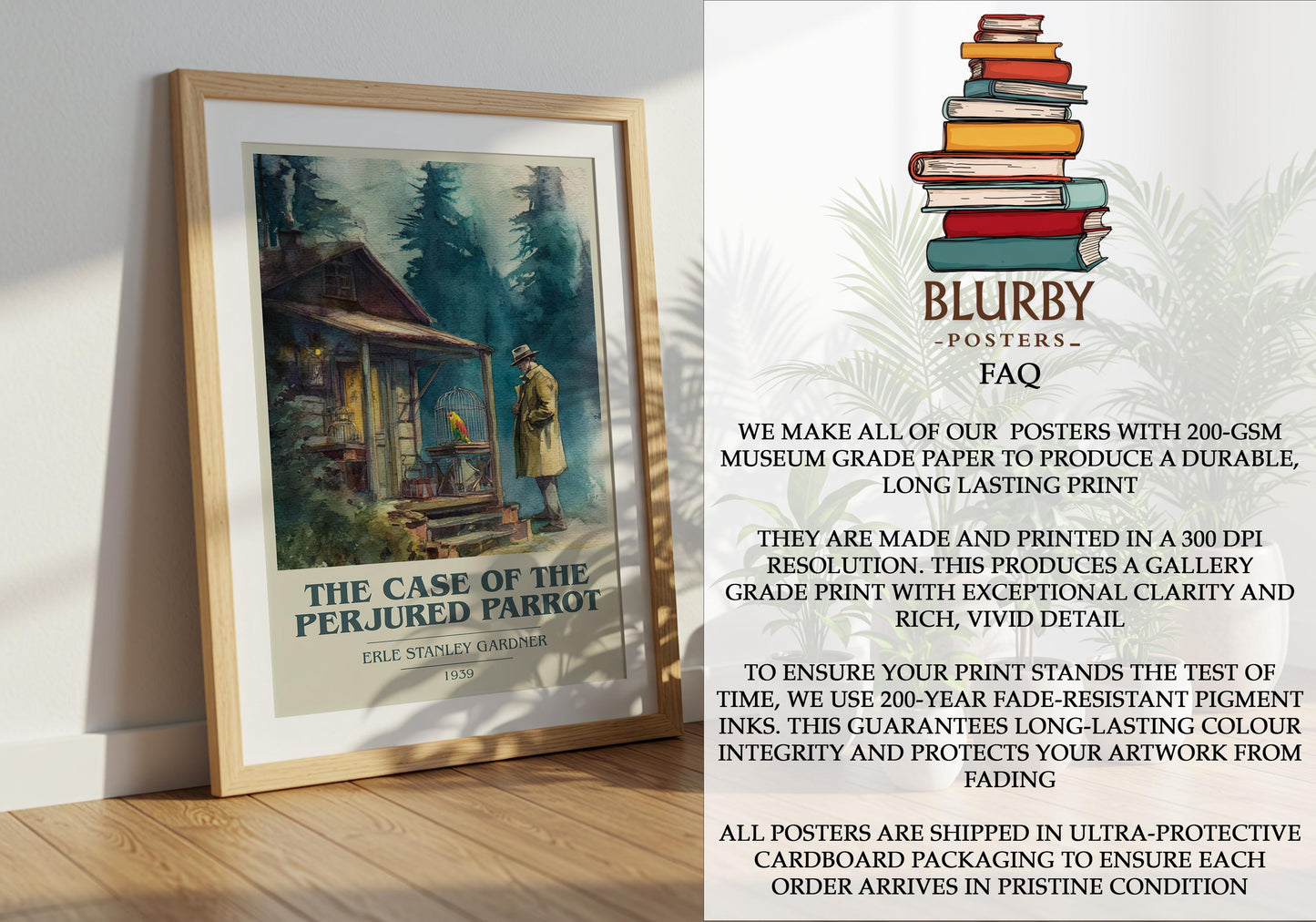 The Case Of The Perjured Parrot by Erle Stanley Gardner | Book Poster | Literary Art Gift For Book Lover | Novel Inspired Wall Art