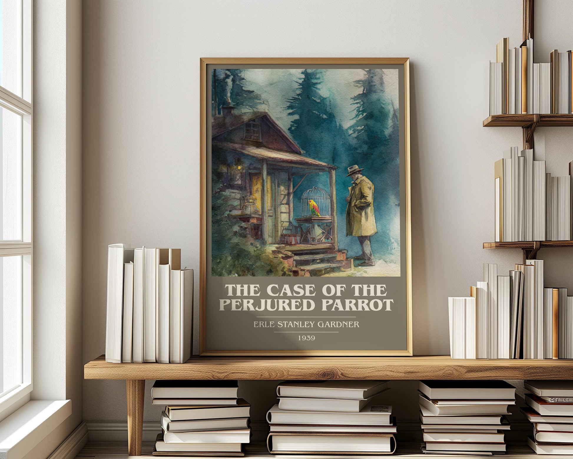 The Case Of The Perjured Parrot by Erle Stanley Gardner | Book Poster | Literary Art Gift For Book Lover | Novel Inspired Wall Art