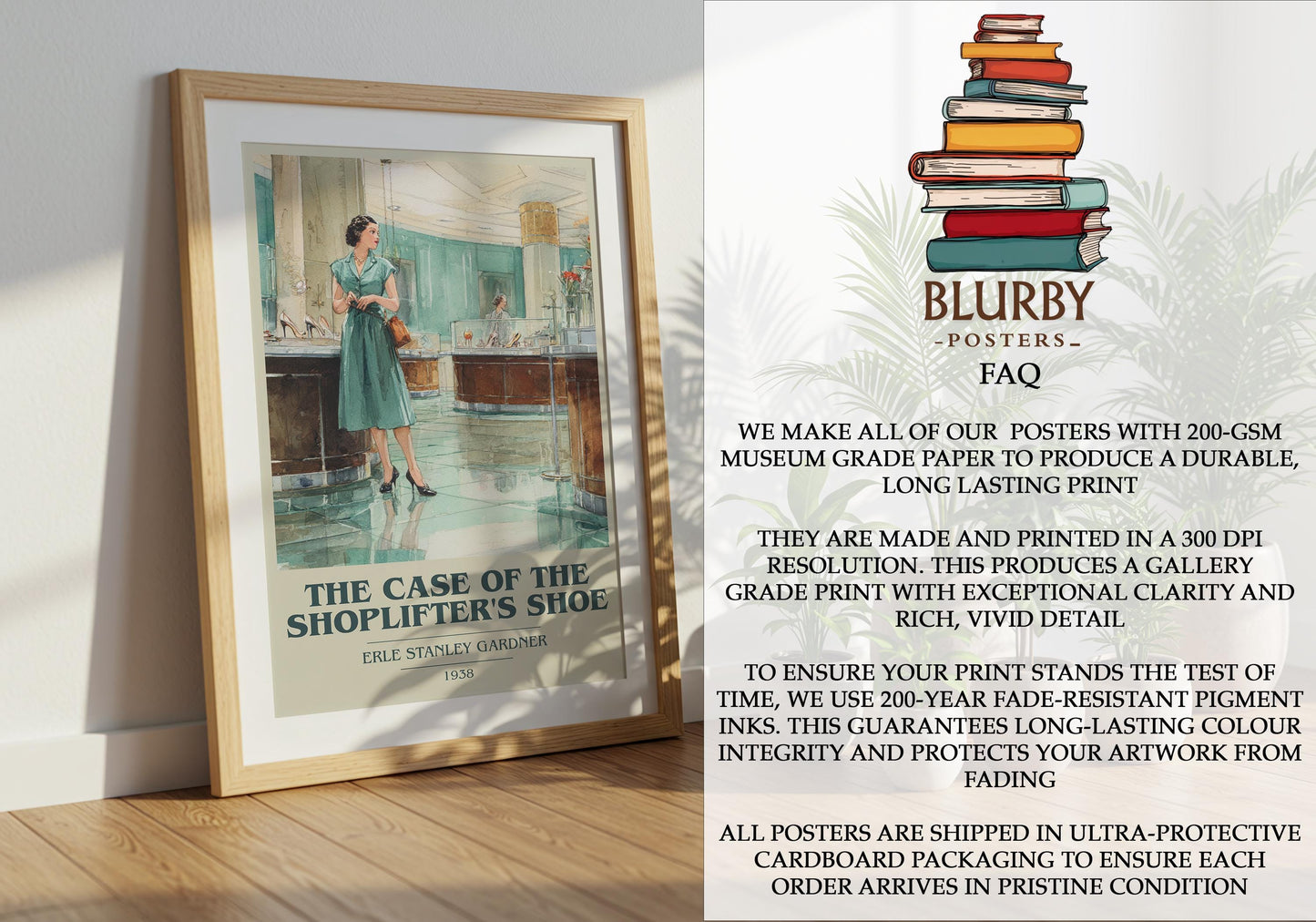 The Case Of The Shoplifter's Shoe by Erle Stanley Gardner | Book Poster | Literary Art Gift For Book Lover | Novel Inspired Wall Art