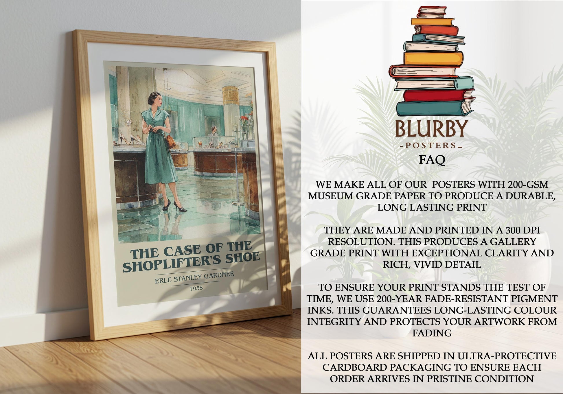 The Case Of The Shoplifter's Shoe by Erle Stanley Gardner | Book Poster | Literary Art Gift For Book Lover | Novel Inspired Wall Art