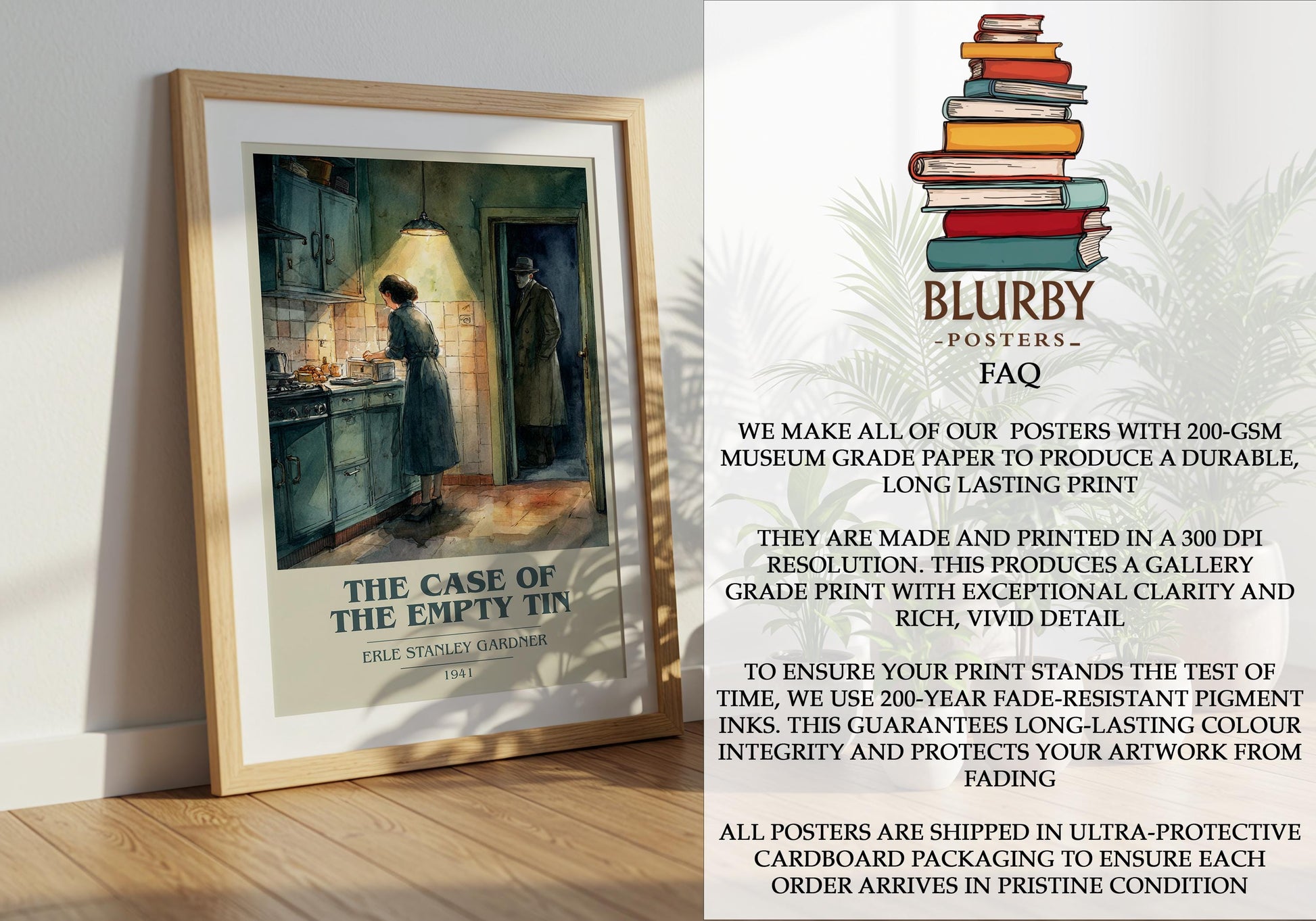 The Case Of The Empty Tin by Erle Stanley Gardner | Book Poster | Literary Art Gift For Book Lover | Novel Inspired Wall Art