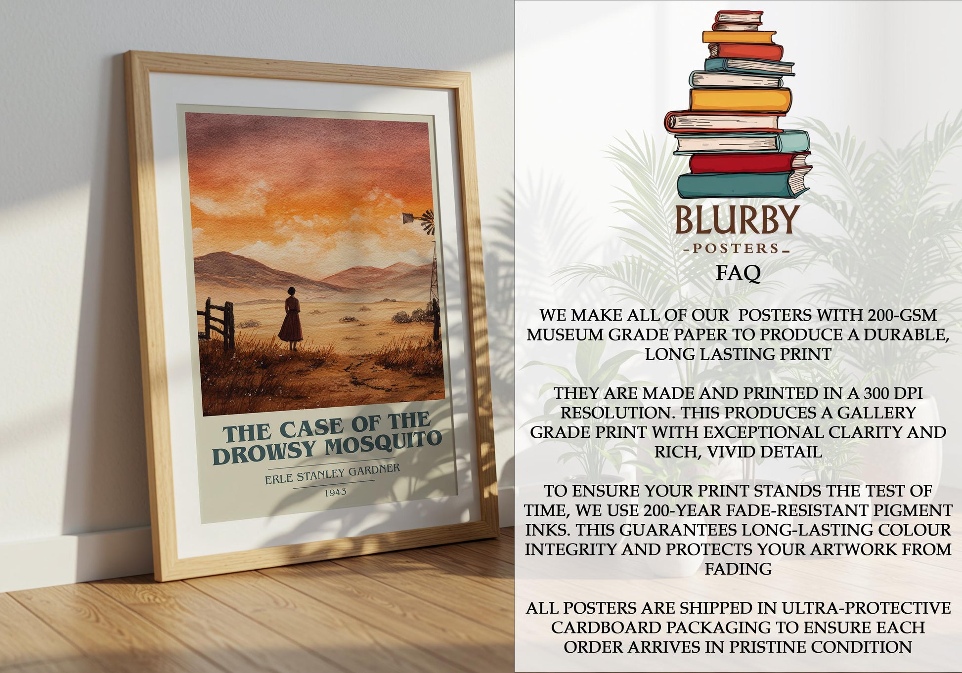 The Case Of The Drowsy Mosquito by Erle Stanley Gardner | Book Poster | Literary Art Gift For Book Lover | Novel Inspired Wall Art